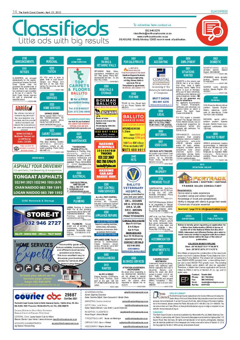 North Coast Courier 22 April 2022 page 14
