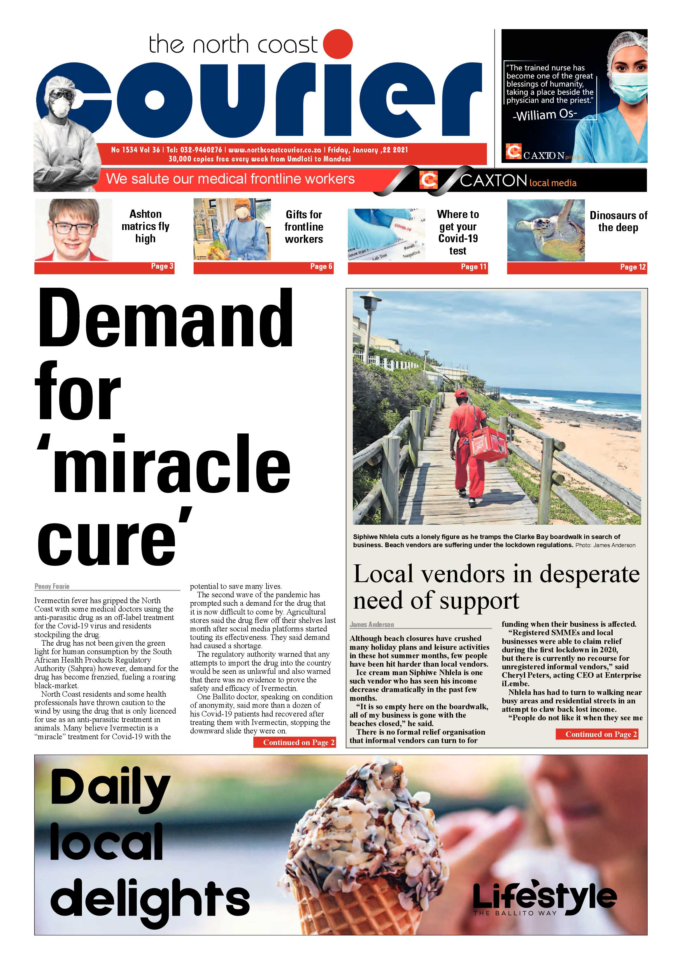 North Coast Courier 22 January 2021 page 1