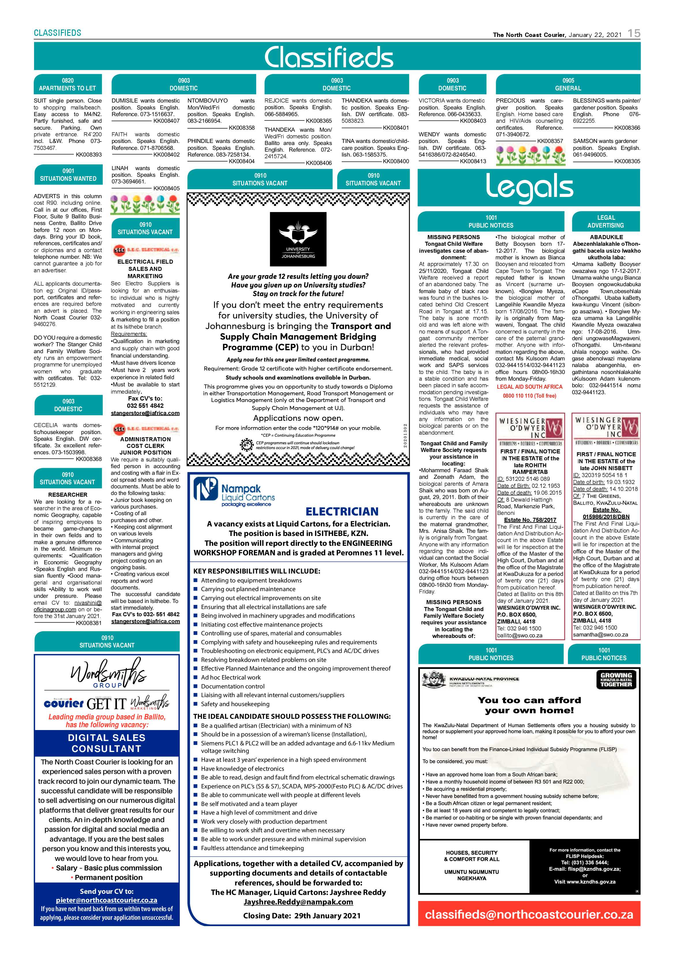 North Coast Courier 22 January 2021 page 15