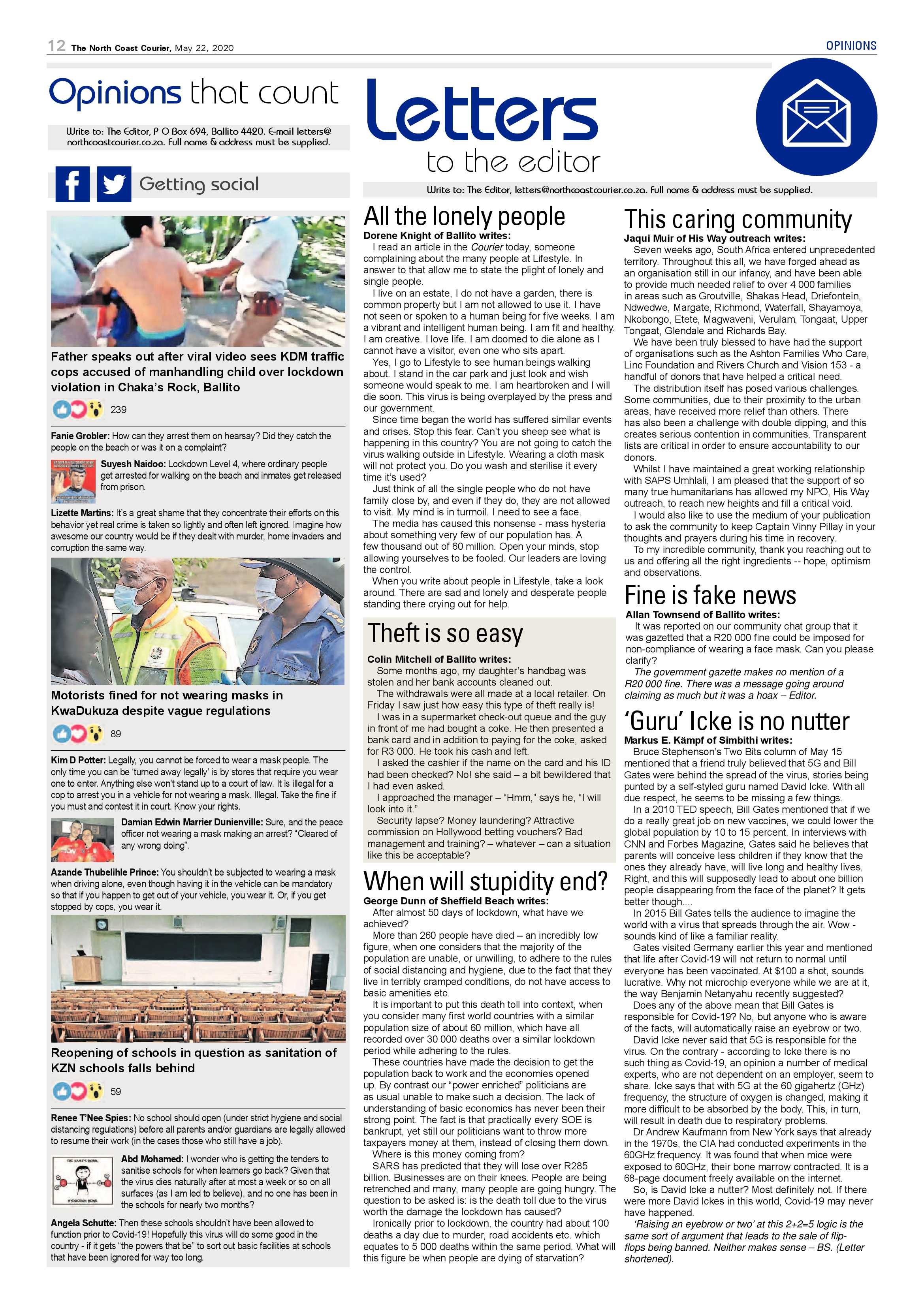 North Coast Courier 22 May 2020 page 12