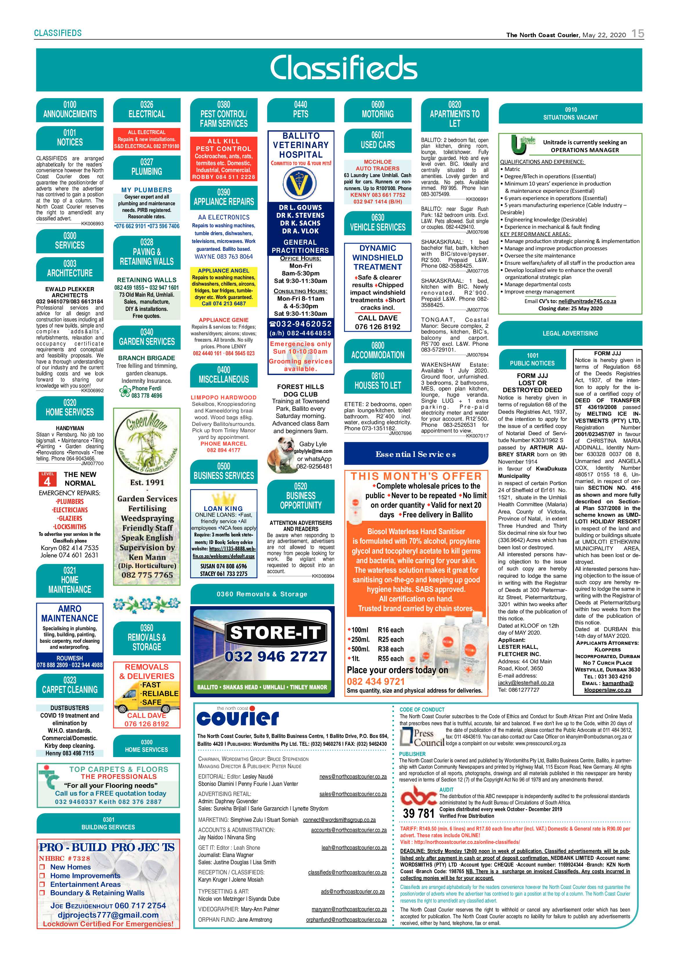 North Coast Courier 22 May 2020 page 15