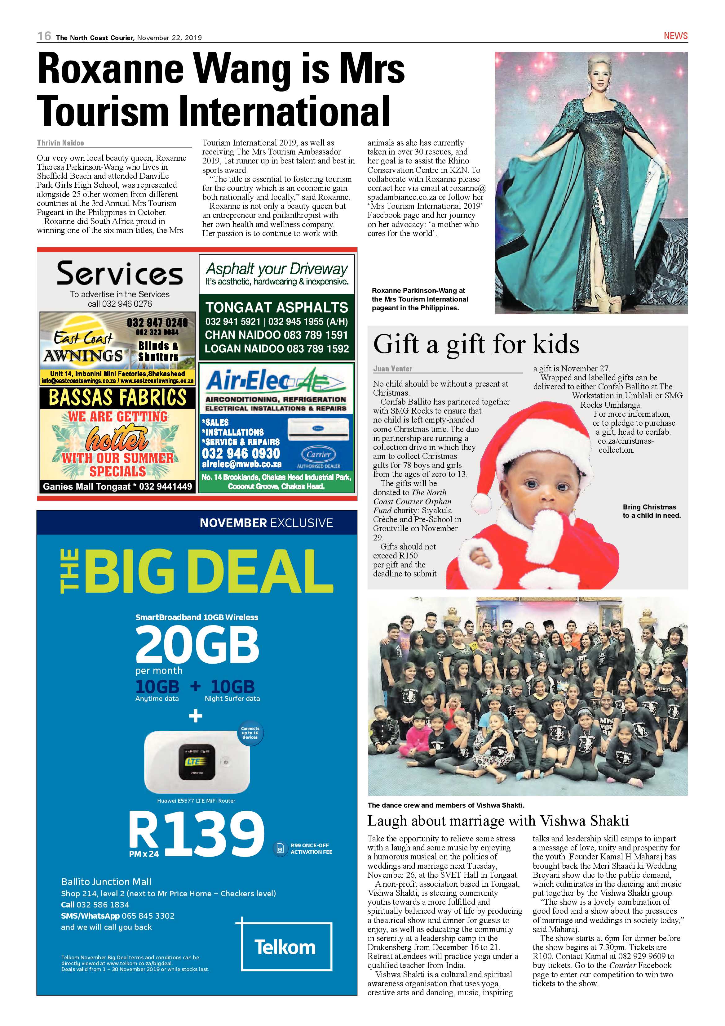 North Coast Courier 22 November 2019 page 16