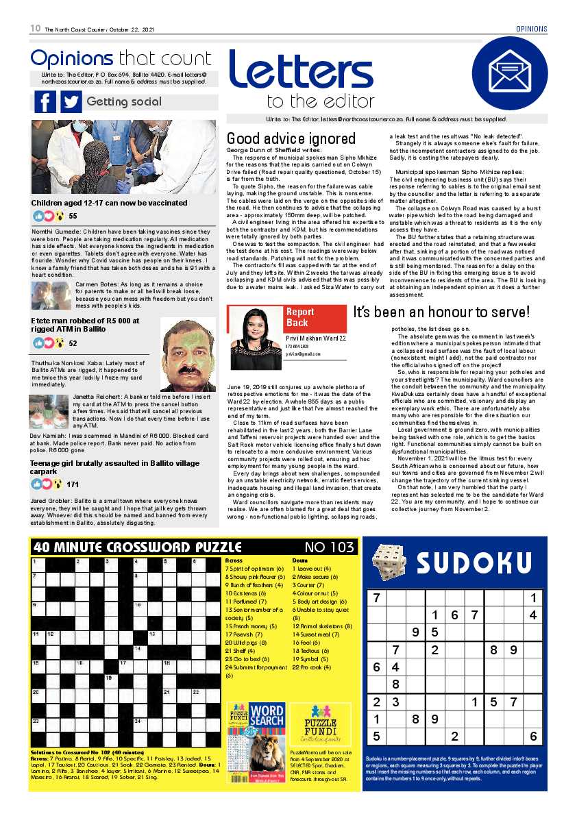 North Coast Courier 22 October 2021 page 10