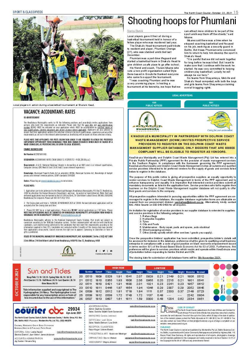 North Coast Courier 22 October 2021 page 15