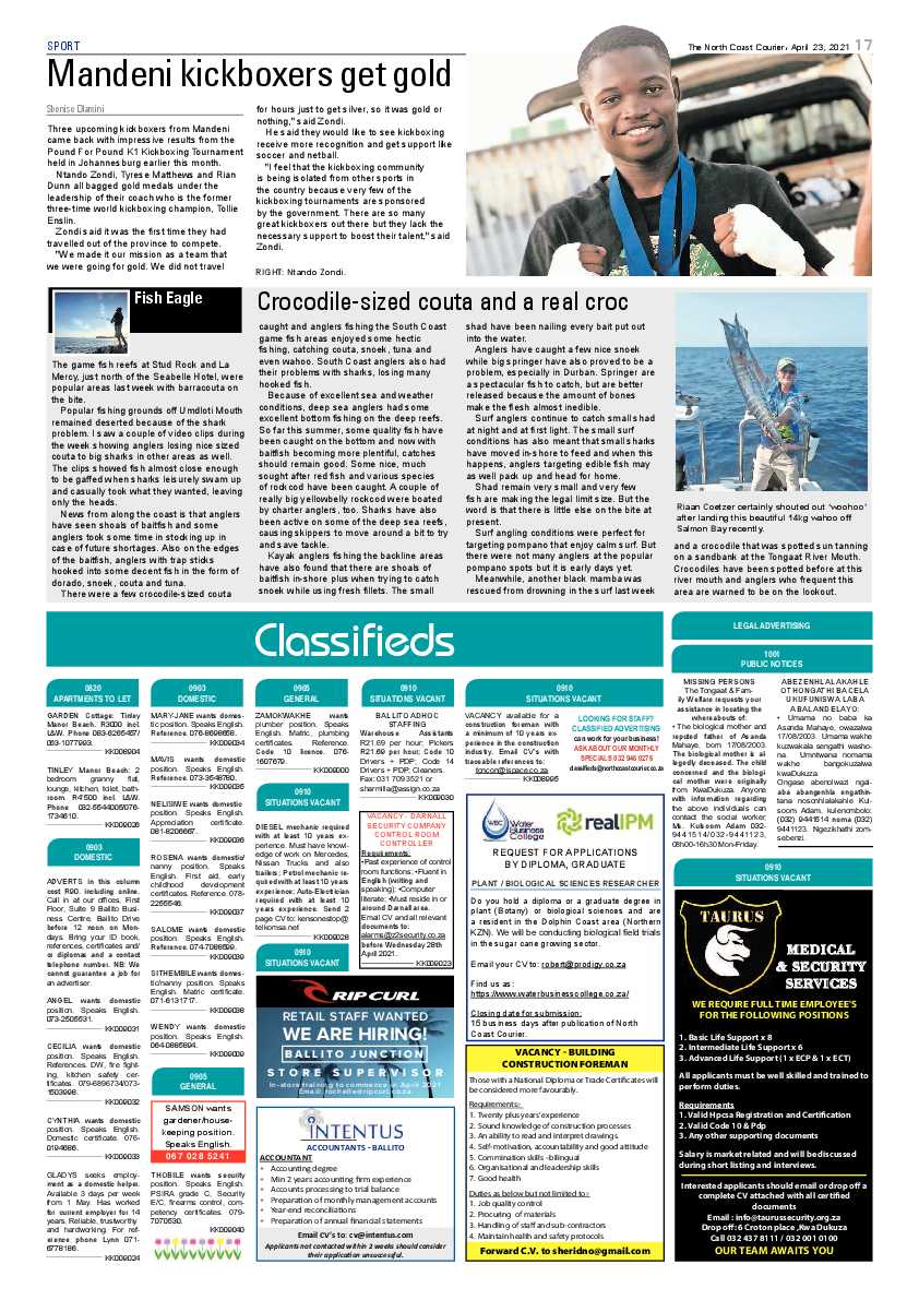 North Coast Courier 23 April 2021 page 17