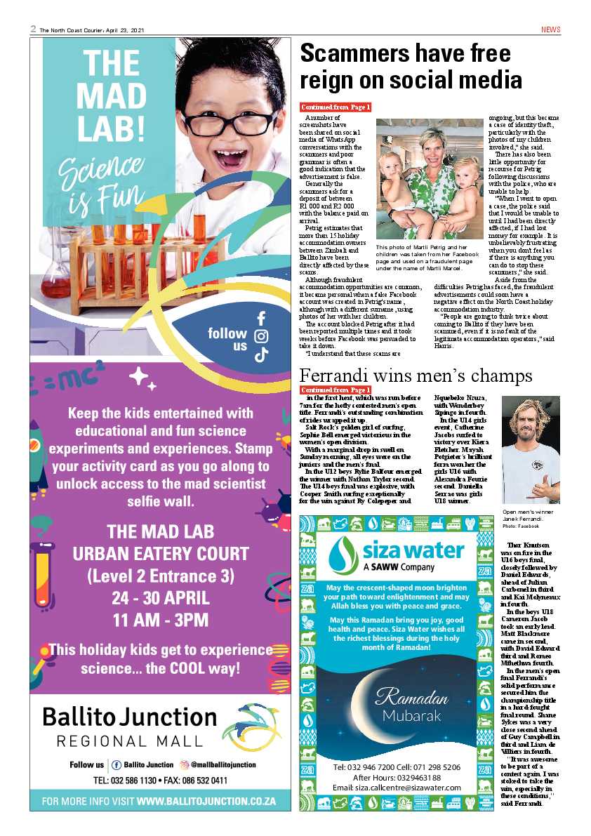 North Coast Courier 23 April 2021 page 2