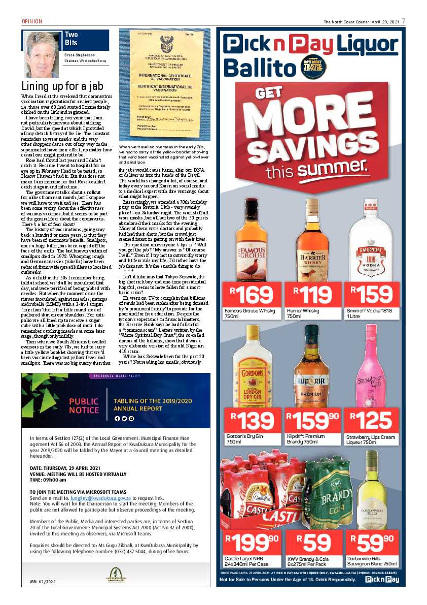 North Coast Courier 23 April 2021 page 7