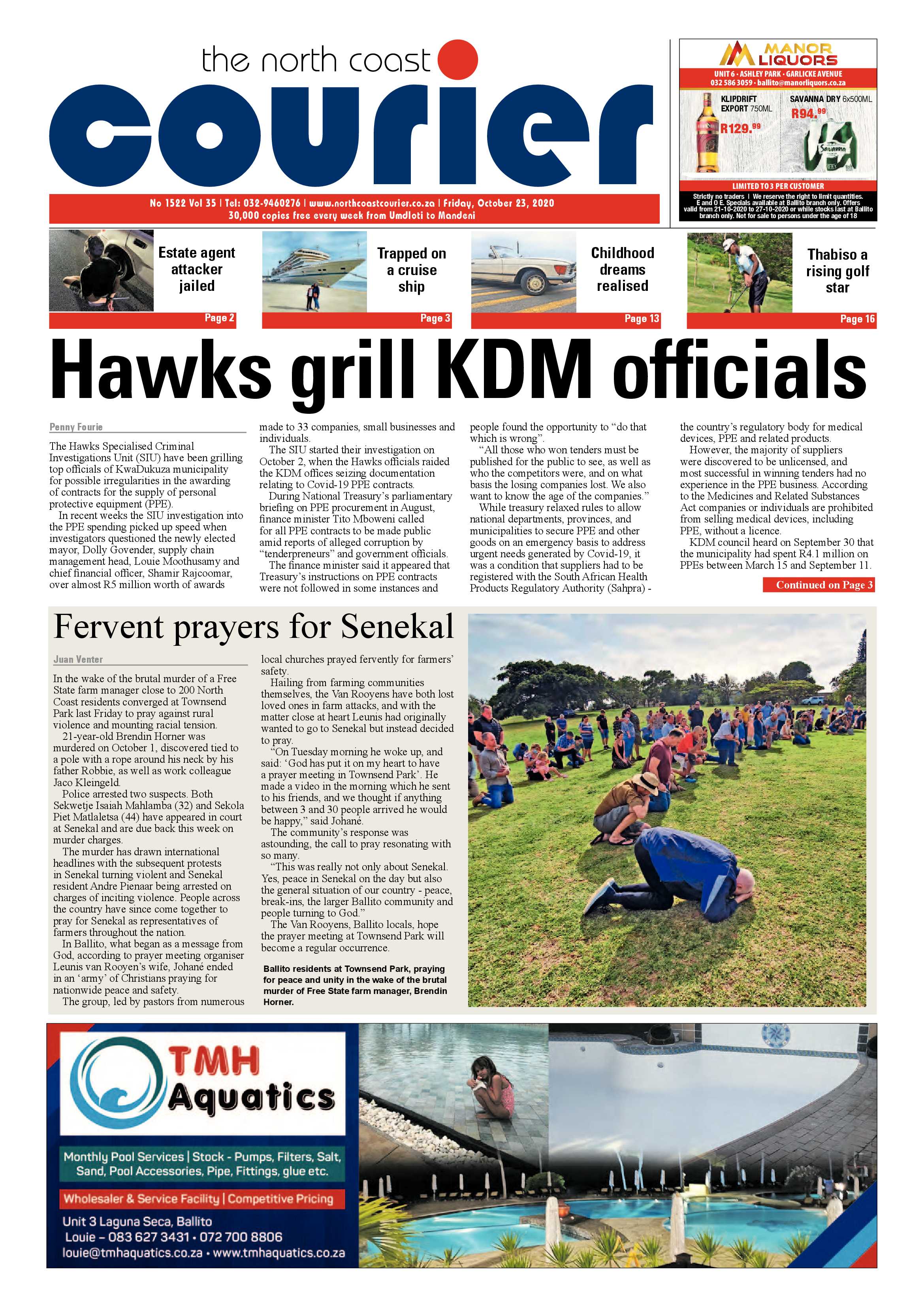 North Coast Courier 23 October 2020 page 1