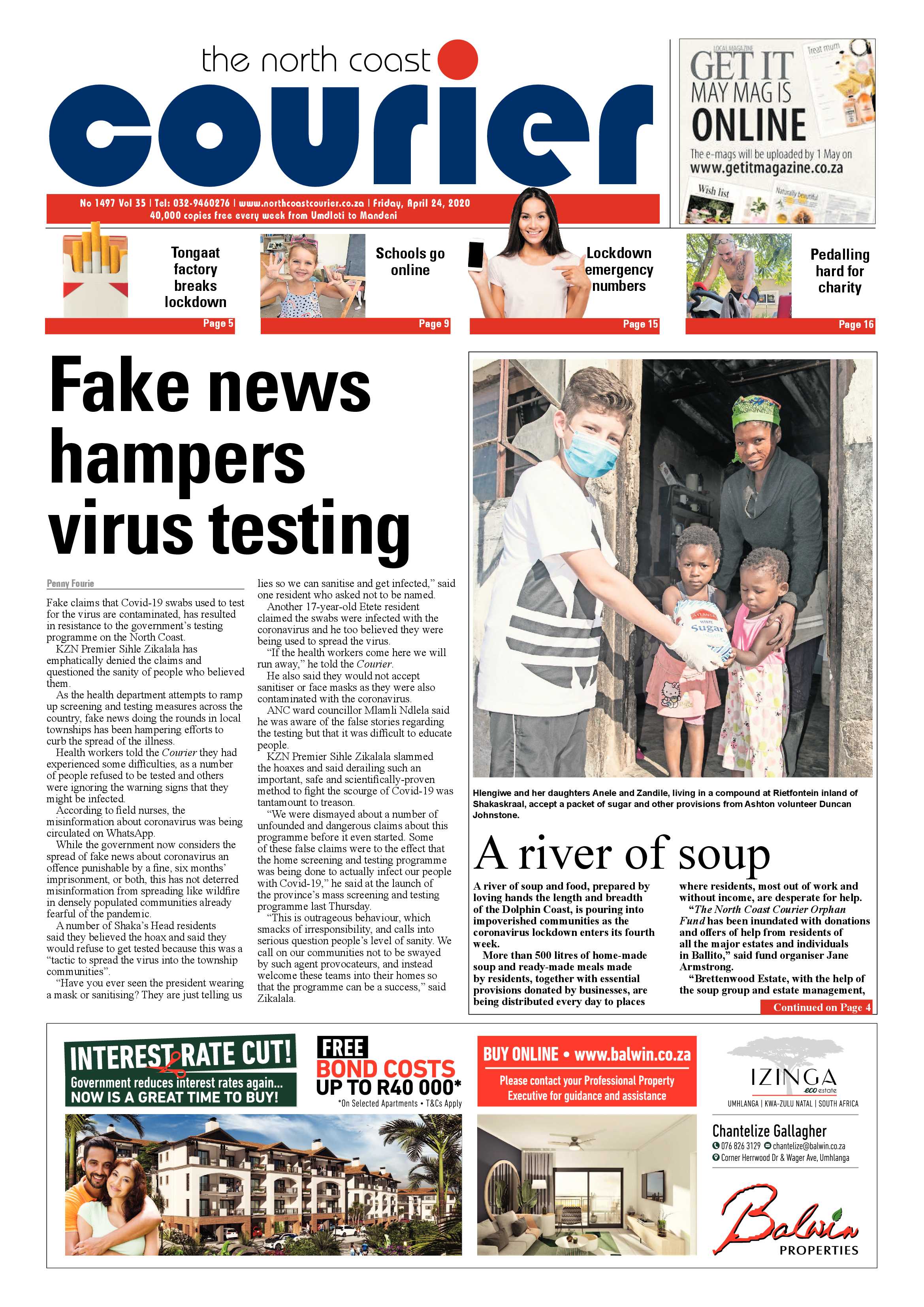 North Coast Courier 24 April 2020 page 1