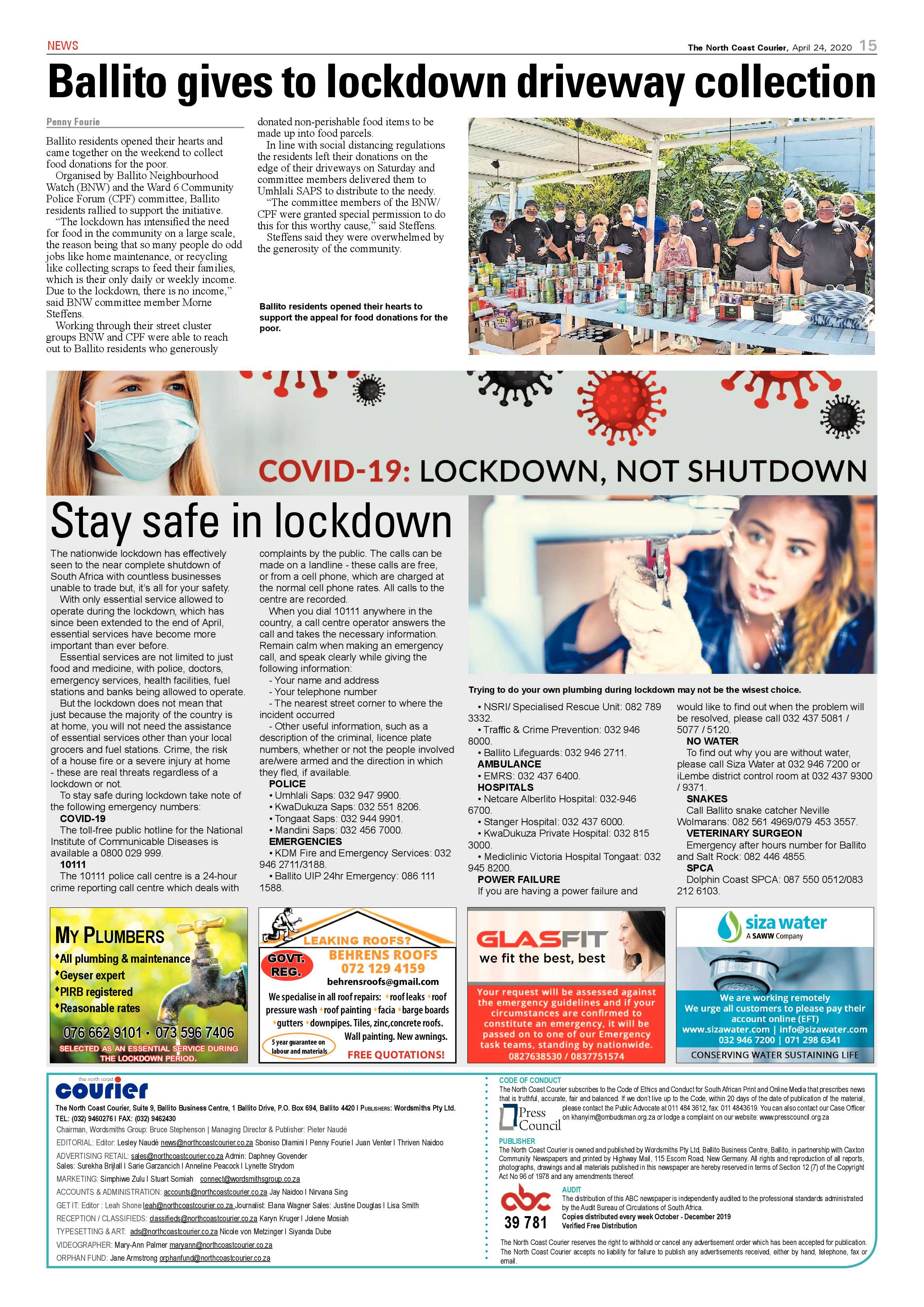 North Coast Courier 24 April 2020 page 15