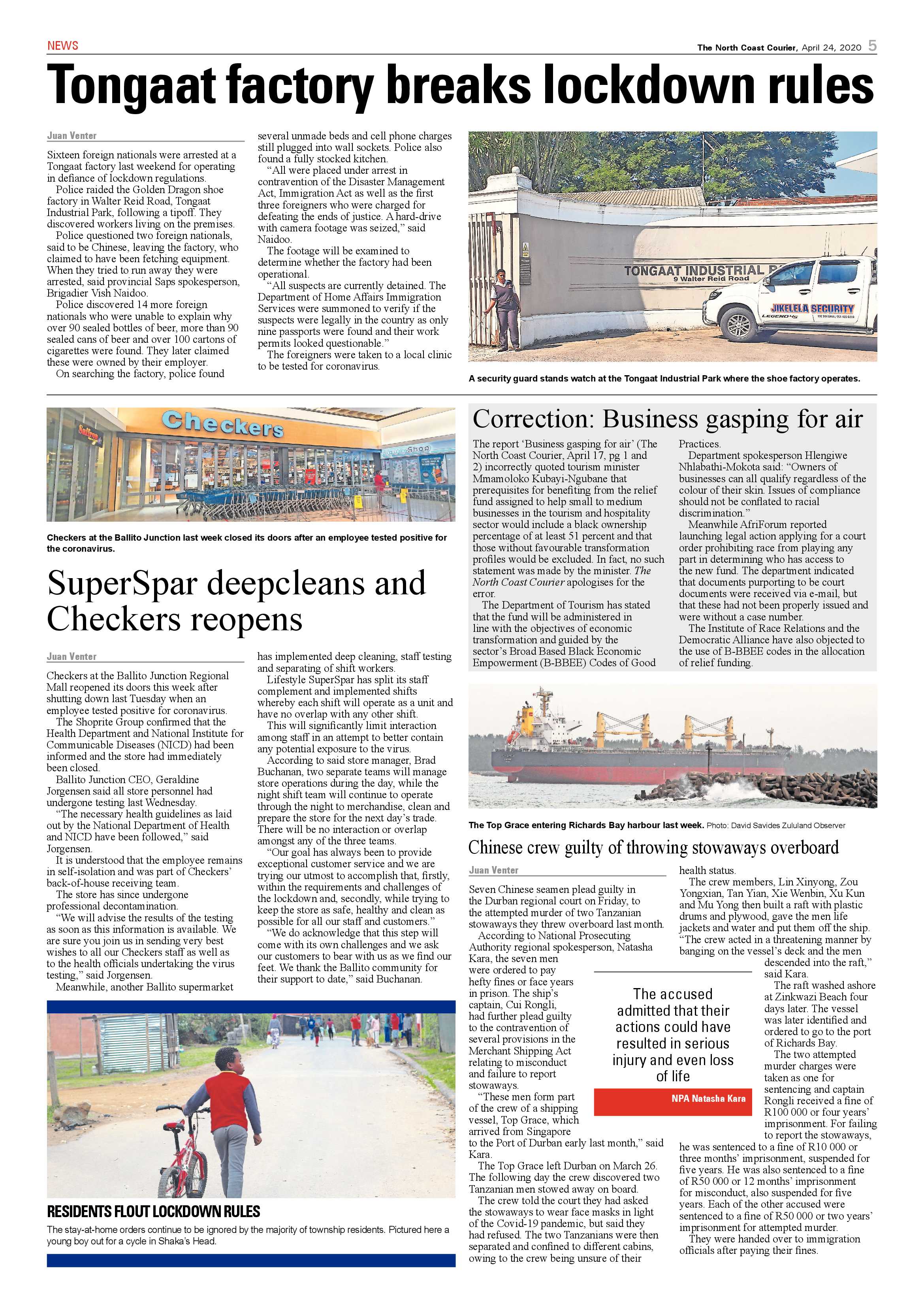 North Coast Courier 24 April 2020 page 5