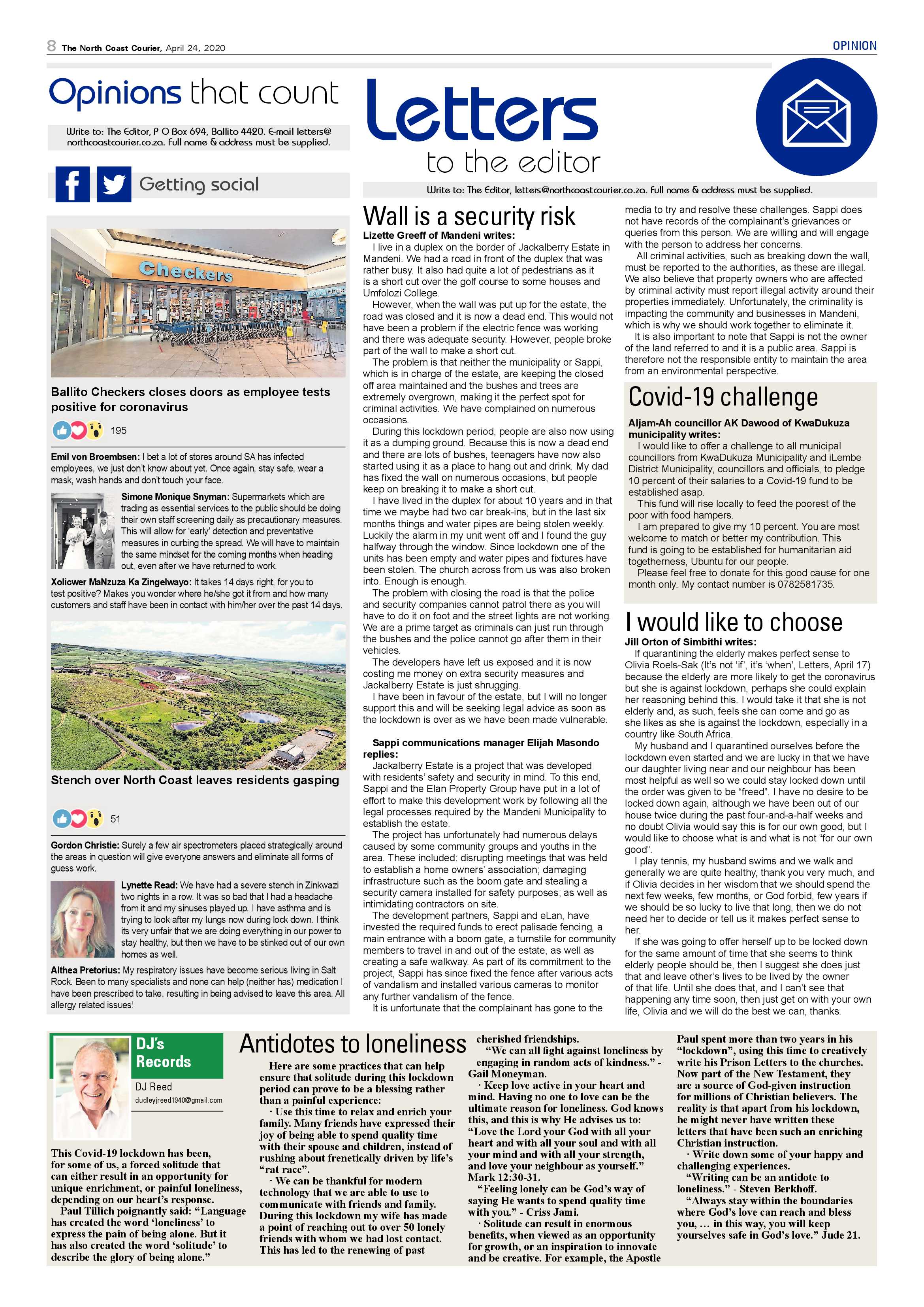North Coast Courier 24 April 2020 page 8