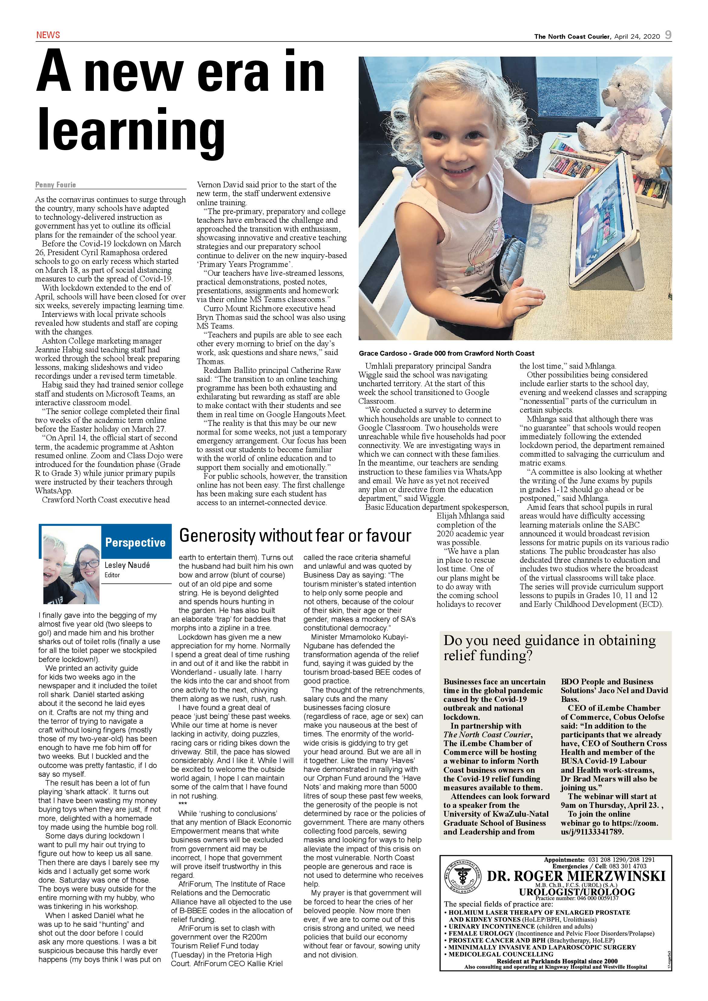 North Coast Courier 24 April 2020 page 9