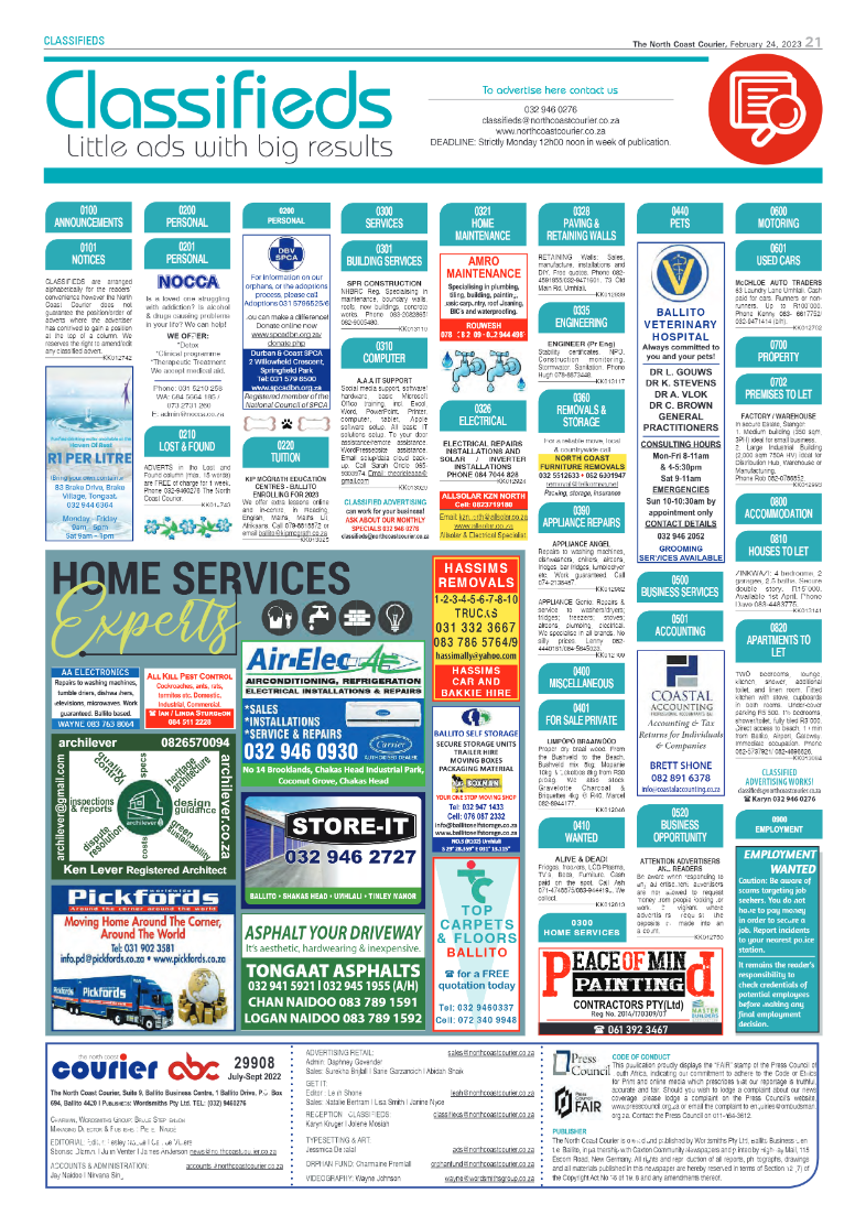 North Coast Courier 24 February 2023 page 21