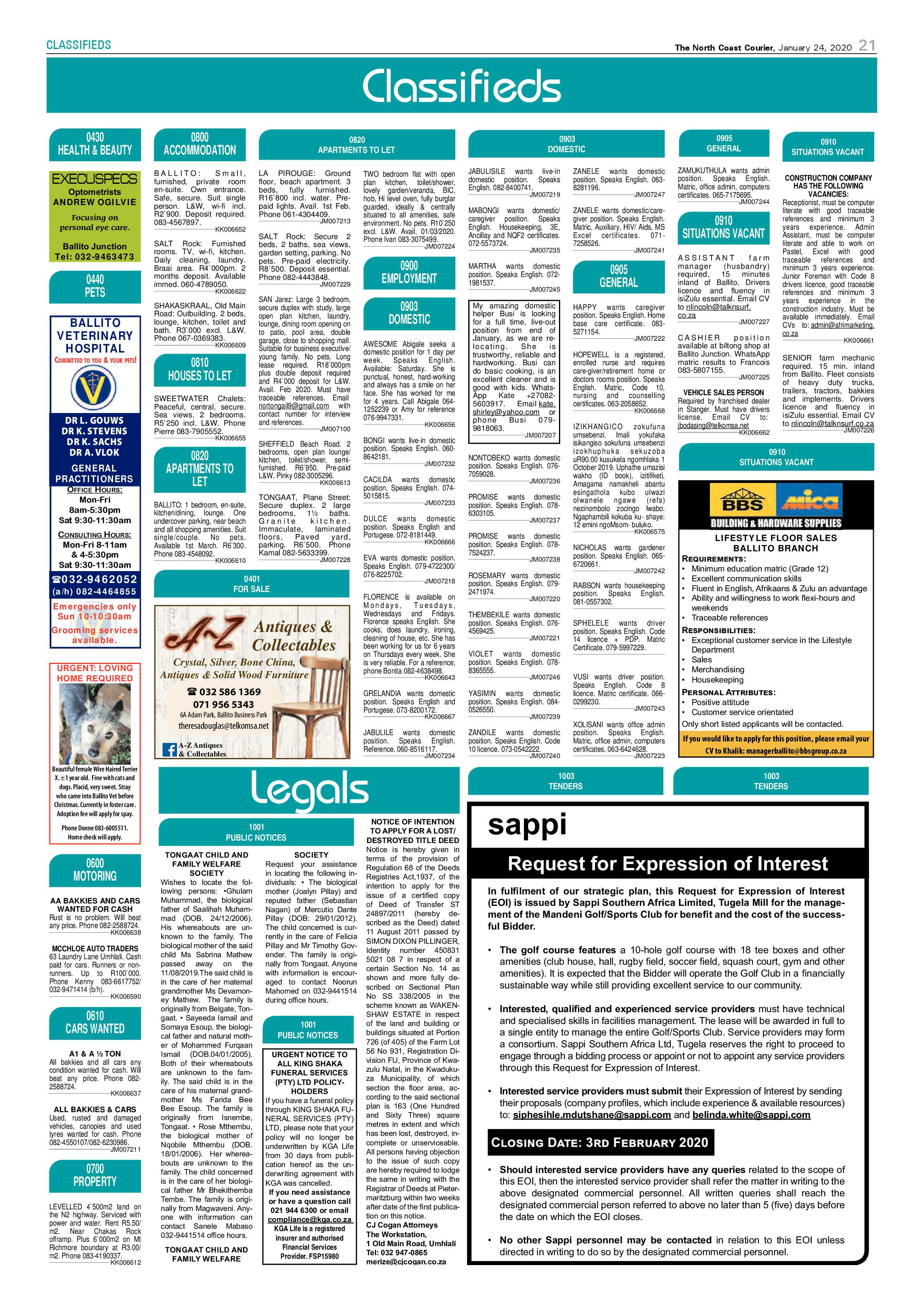North Coast Courier 24 January 2020 page 21
