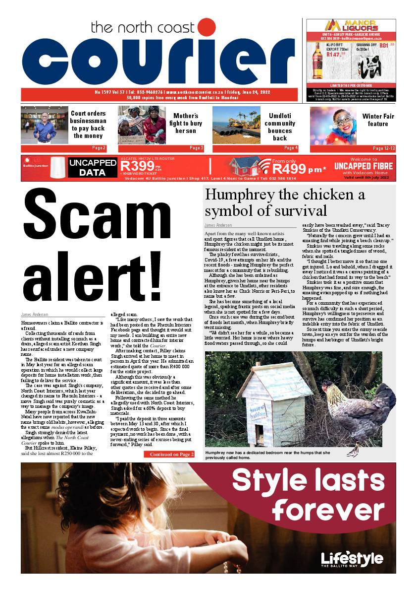North Coast Courier 24 June 2022 page 1