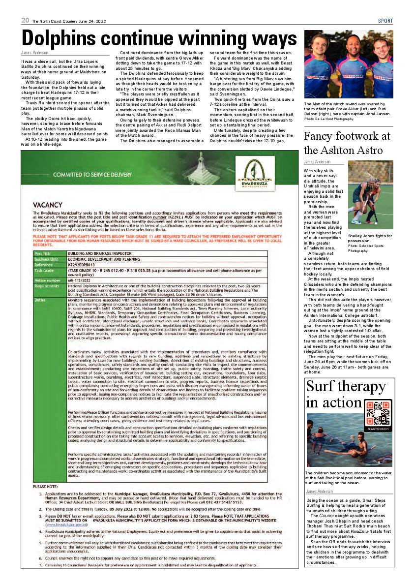 North Coast Courier 24 June 2022 page 20