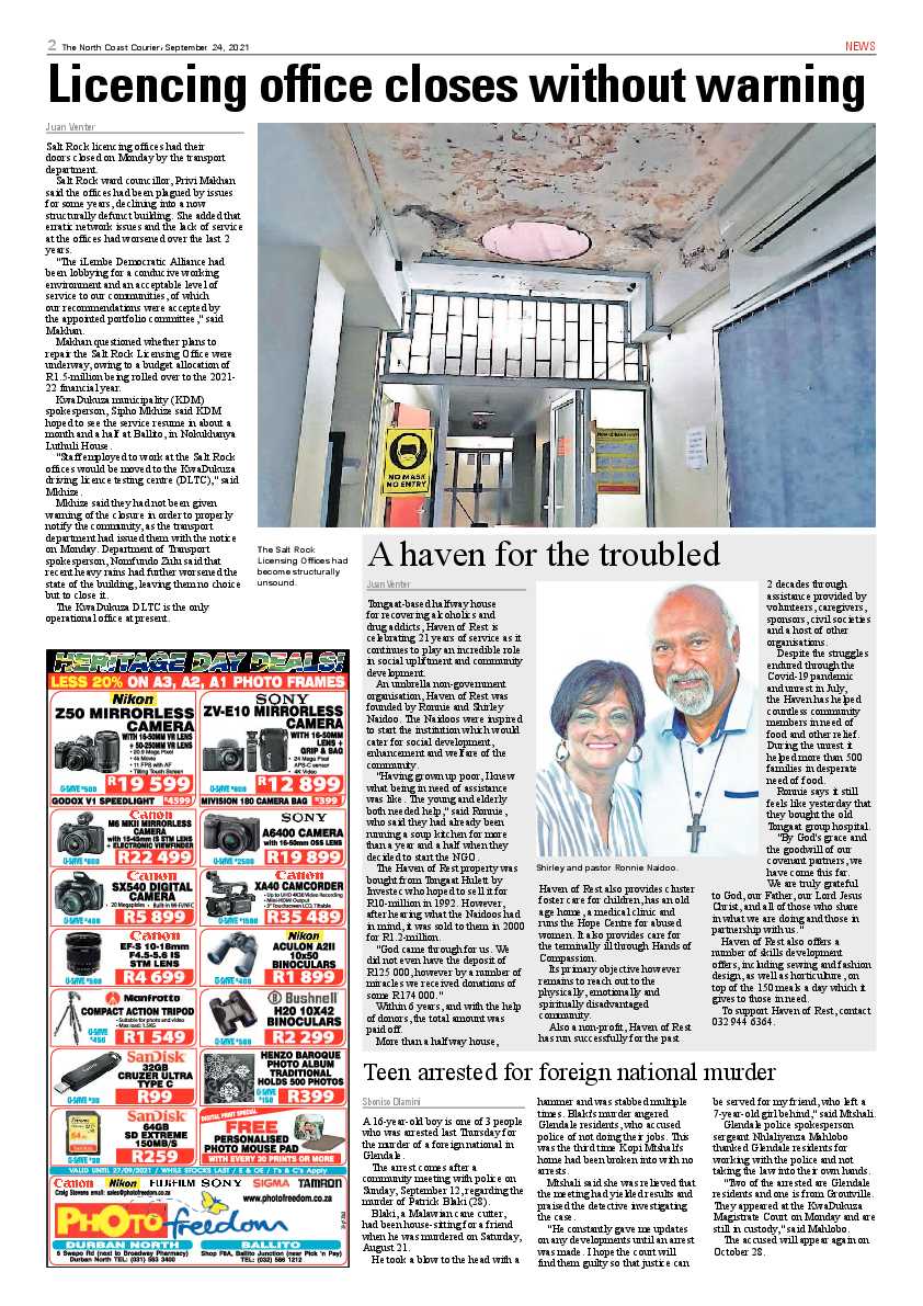 North Coast Courier 24 September 2021 page 2