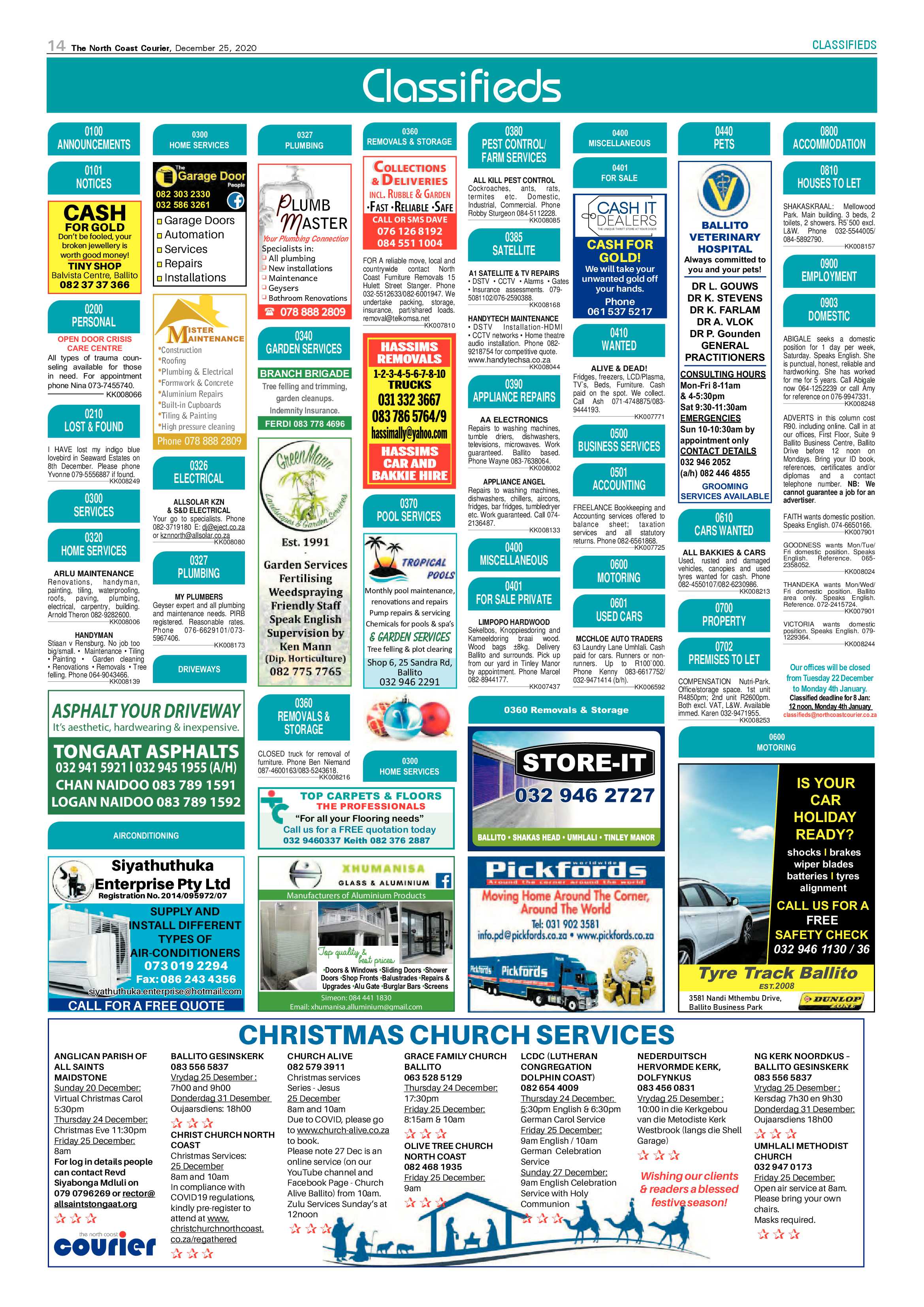 North Coast Courier 25 December 2020 page 14
