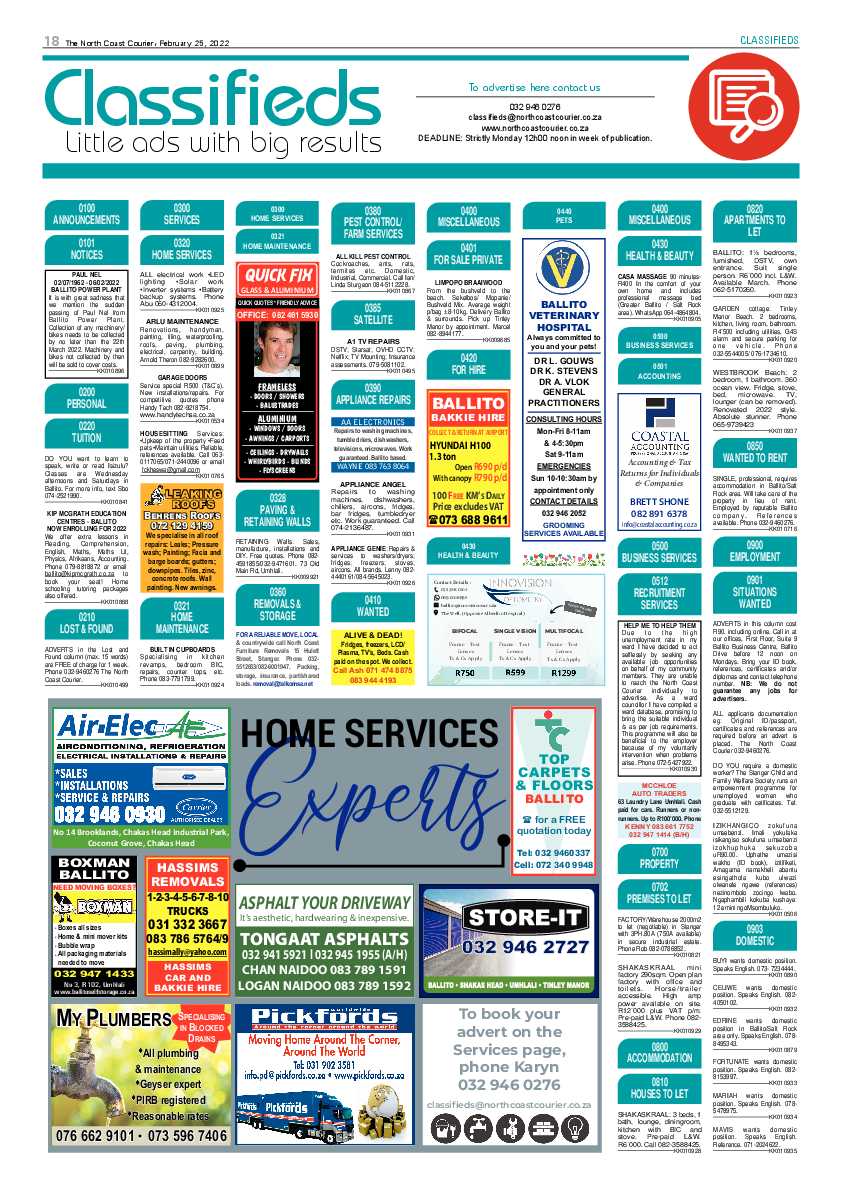North Coast Courier 25 February 2022 page 18