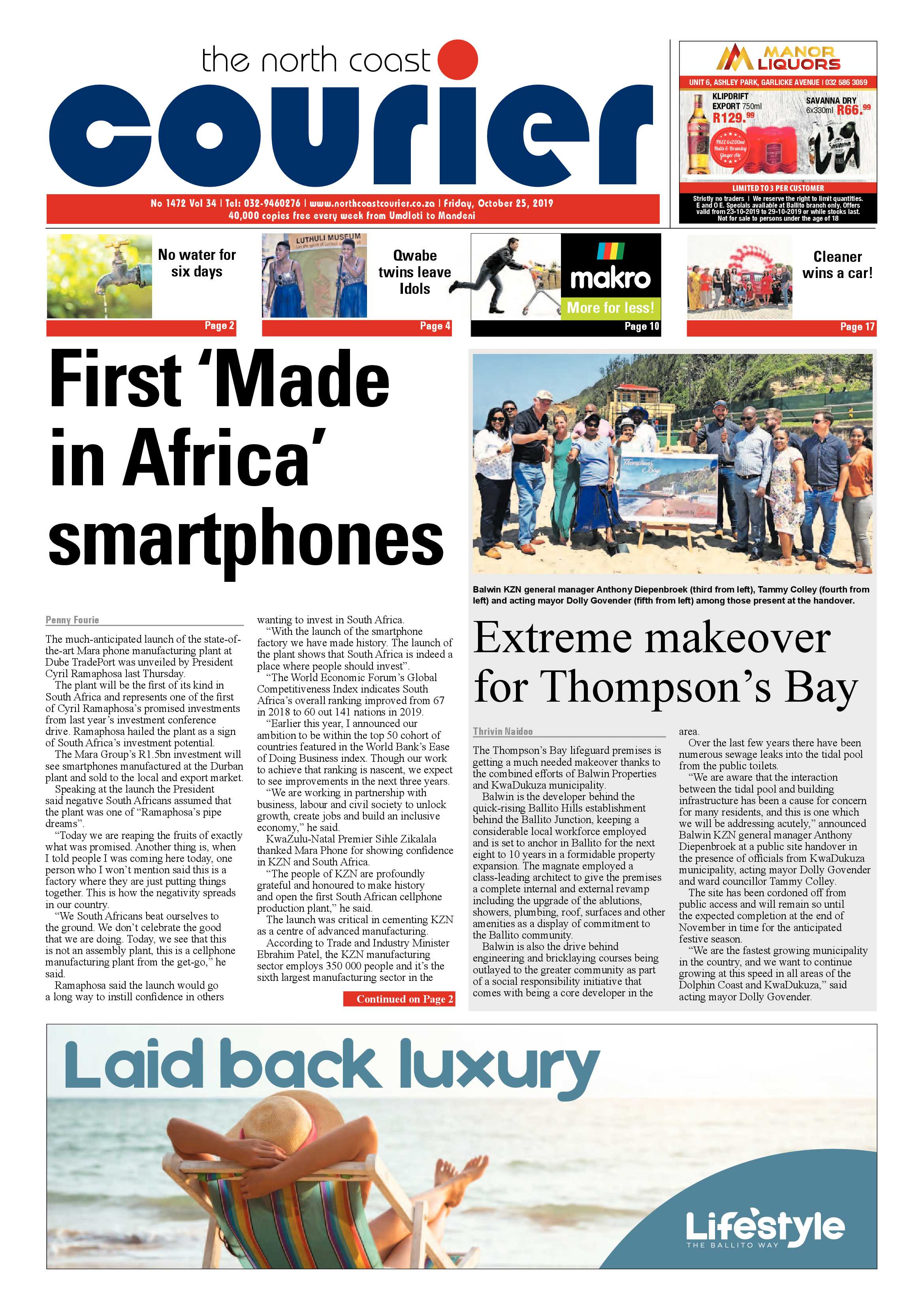 North Coast Courier 25 October 2019 page 1