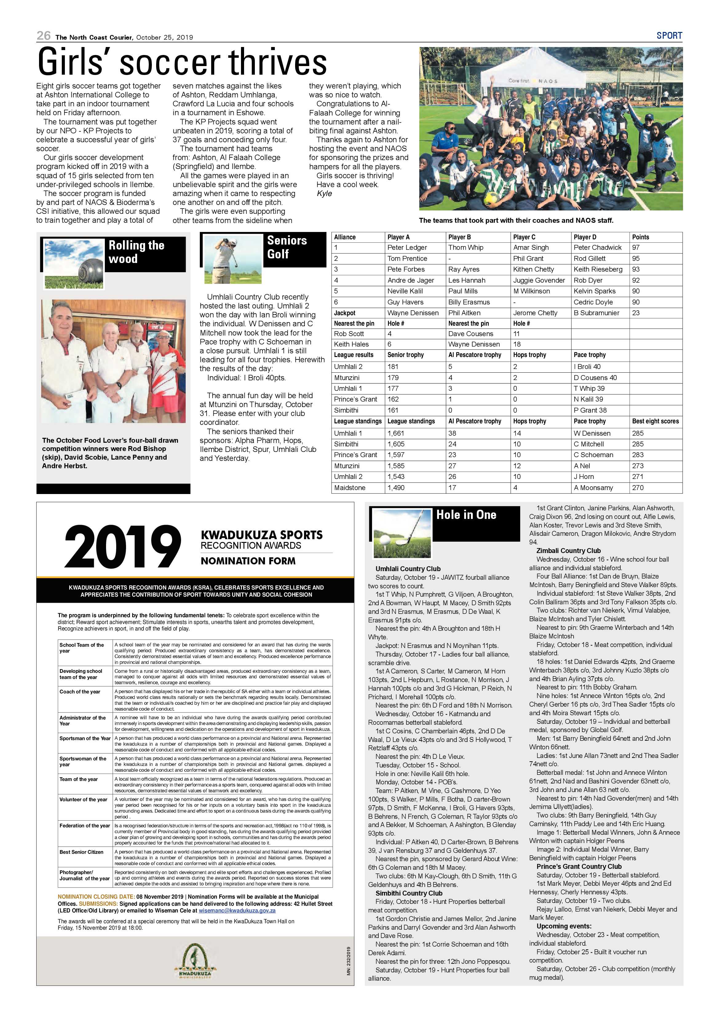 North Coast Courier 25 October 2019 page 26