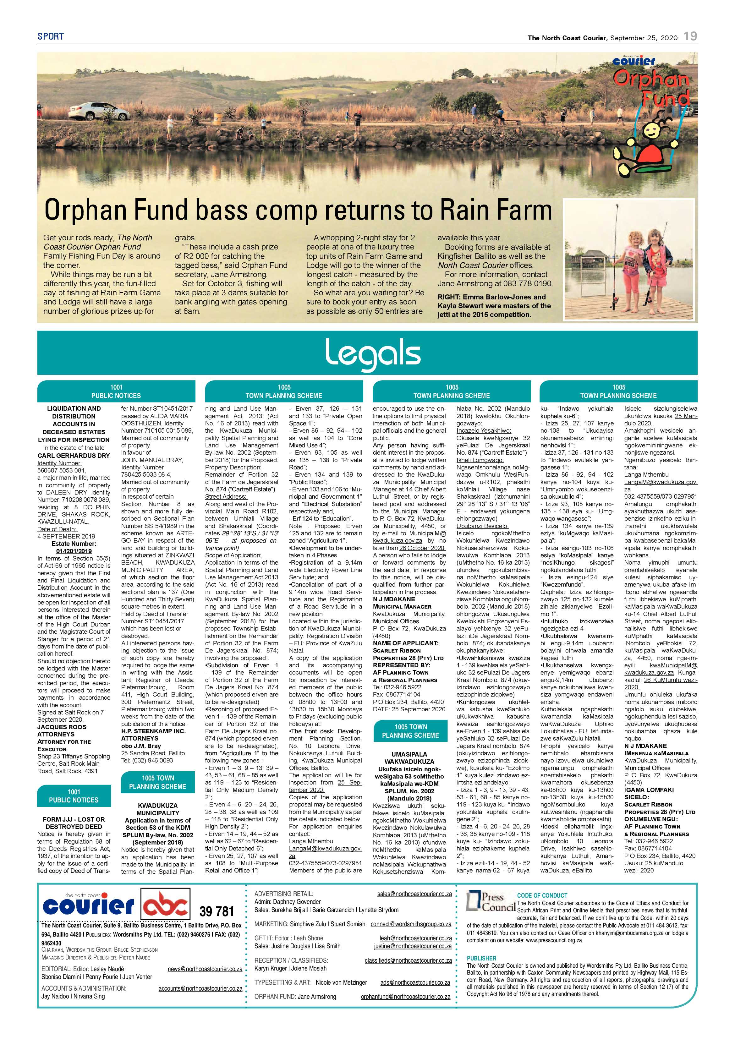 North Coast Courier 25 September 2020 page 19