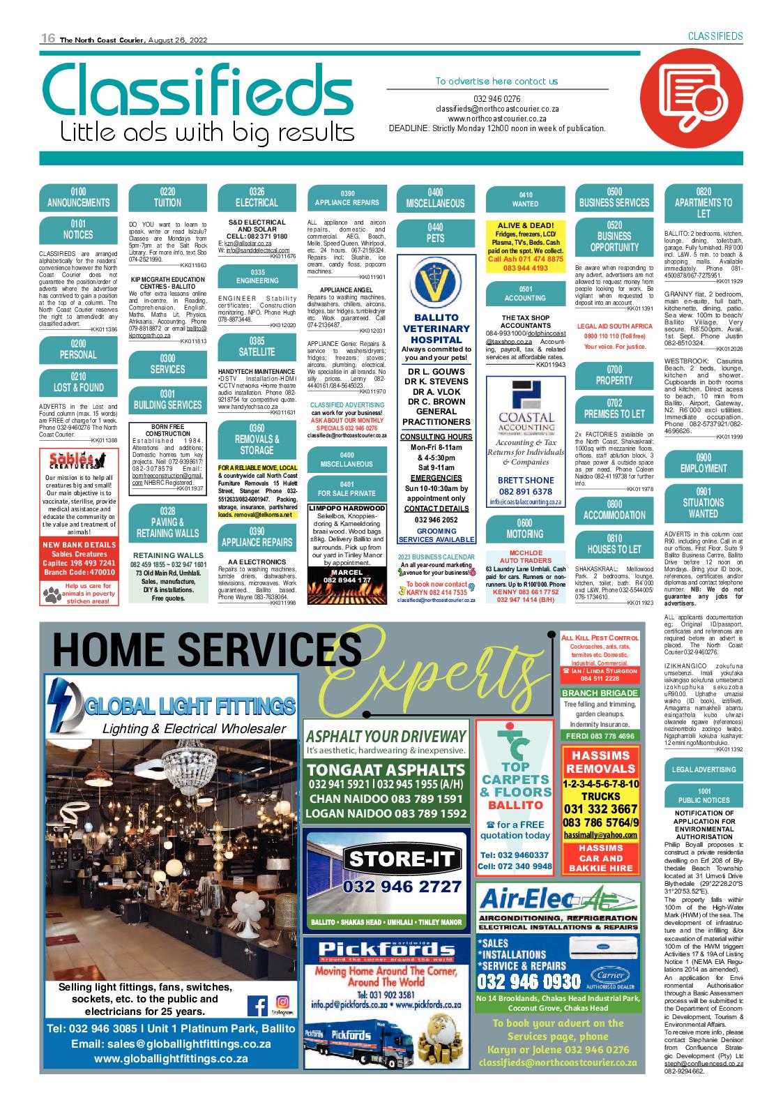 North Coast Courier 26 August 2022 page 16