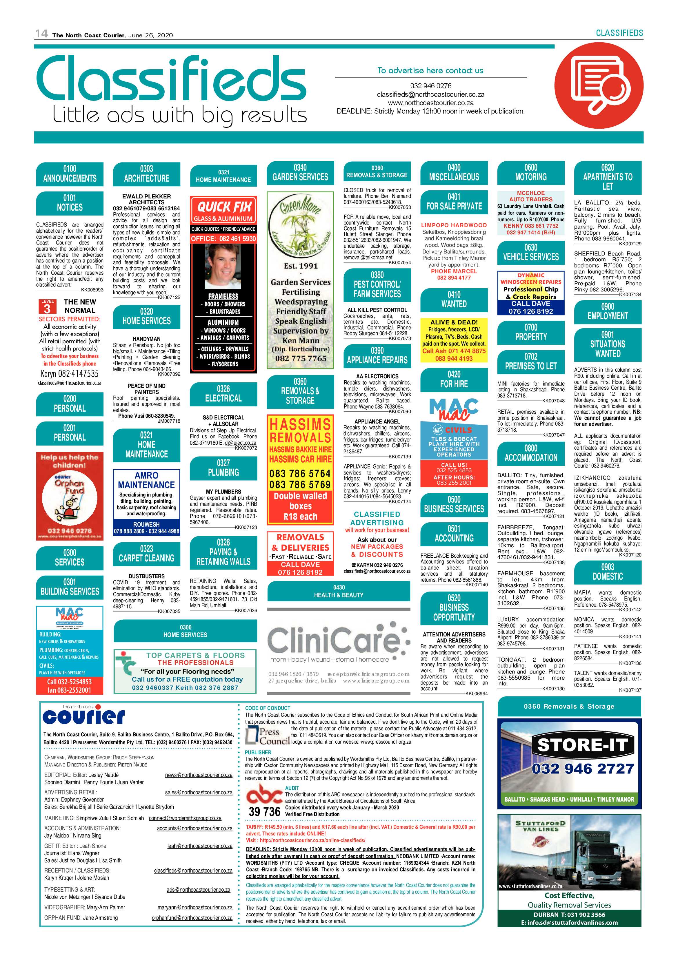 North Coast Courier 26 June 2020 page 14