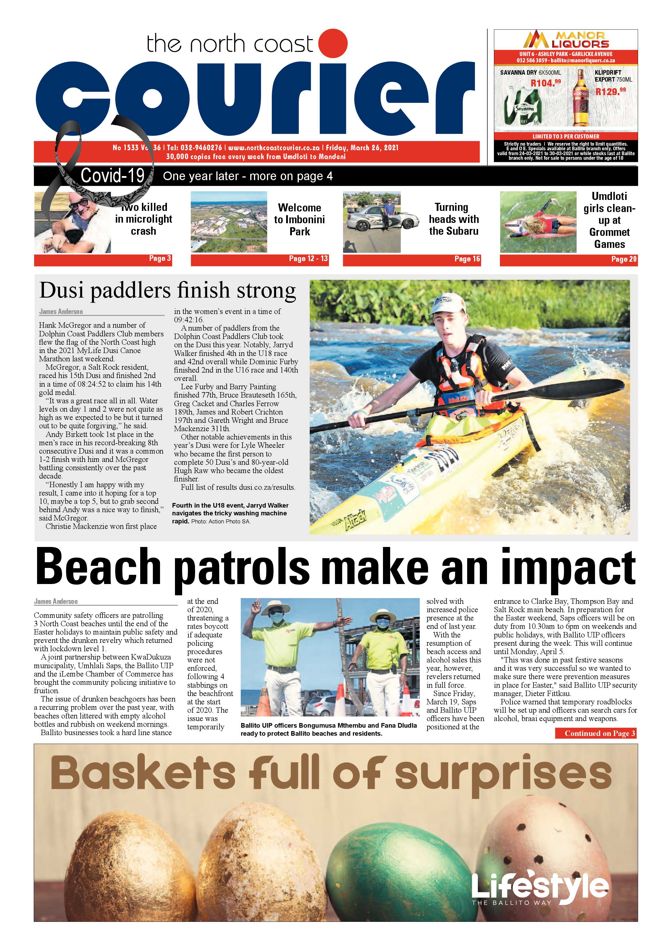 North Coast Courier 26 March 2021 page 1