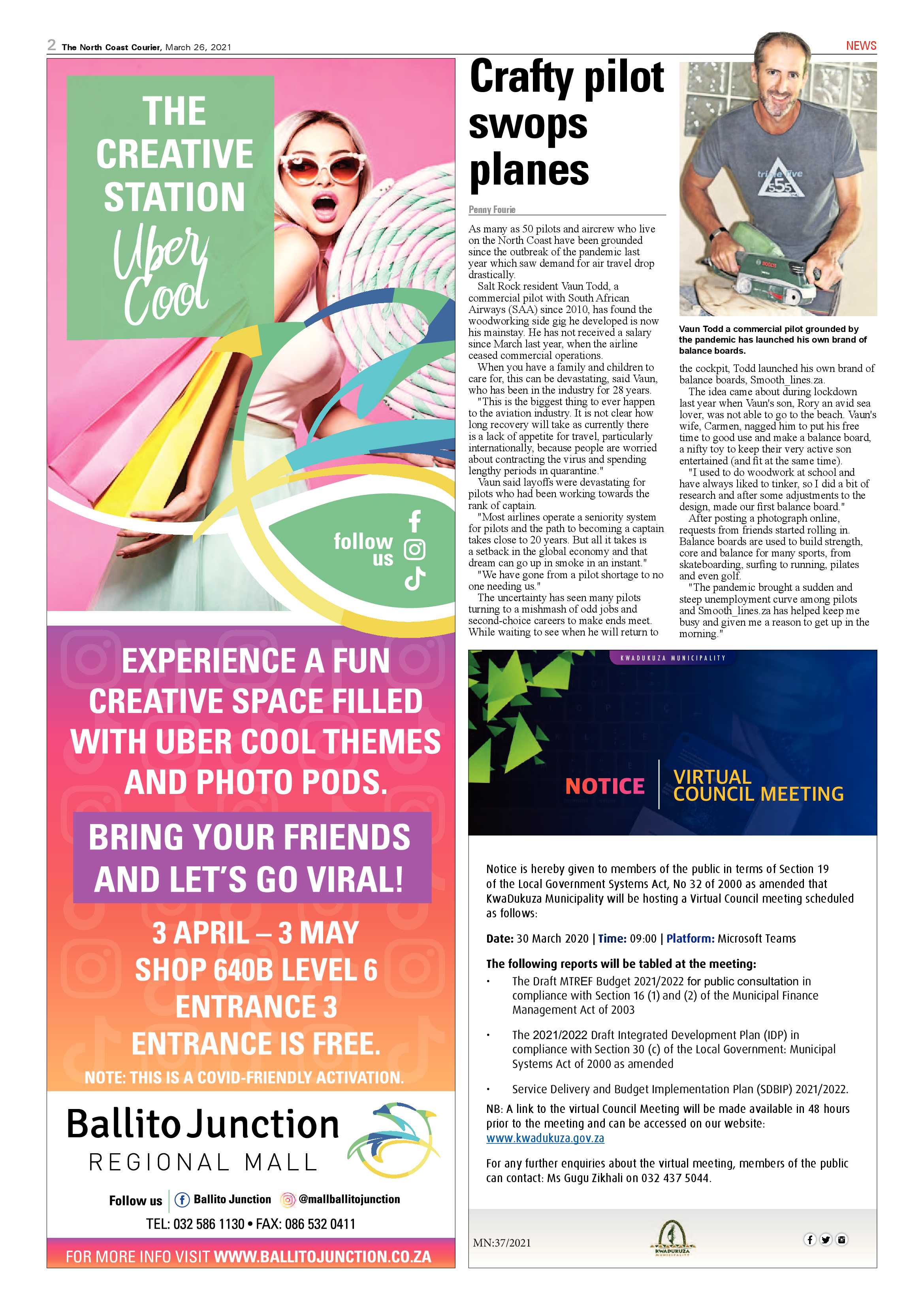 North Coast Courier 26 March 2021 page 2