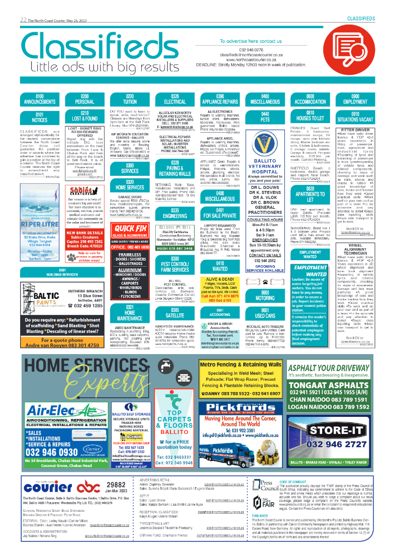 North Coast Courier 26 May 2023 page 22