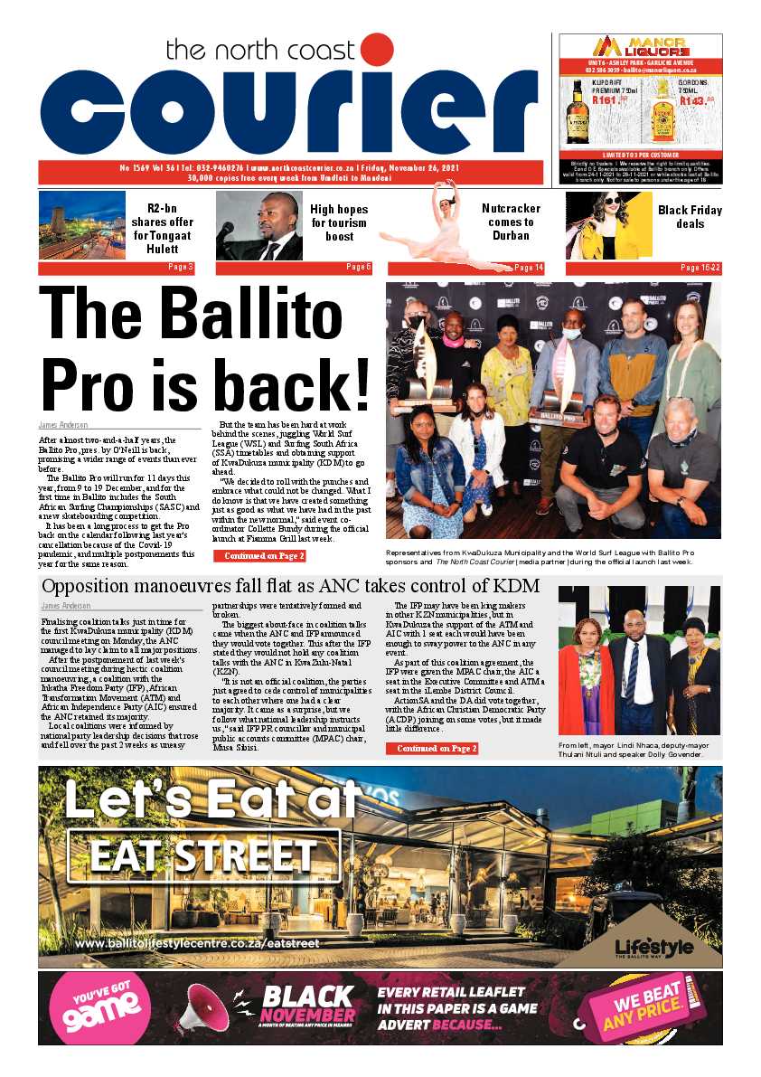 North Coast Courier 26 November 2021 page 1
