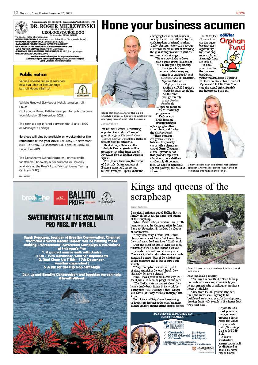 North Coast Courier 26 November 2021 page 12