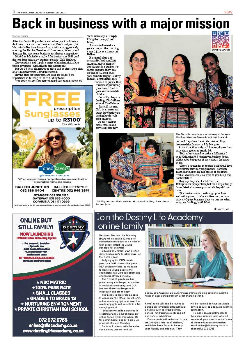 North Coast Courier 26 November 2021 page 8