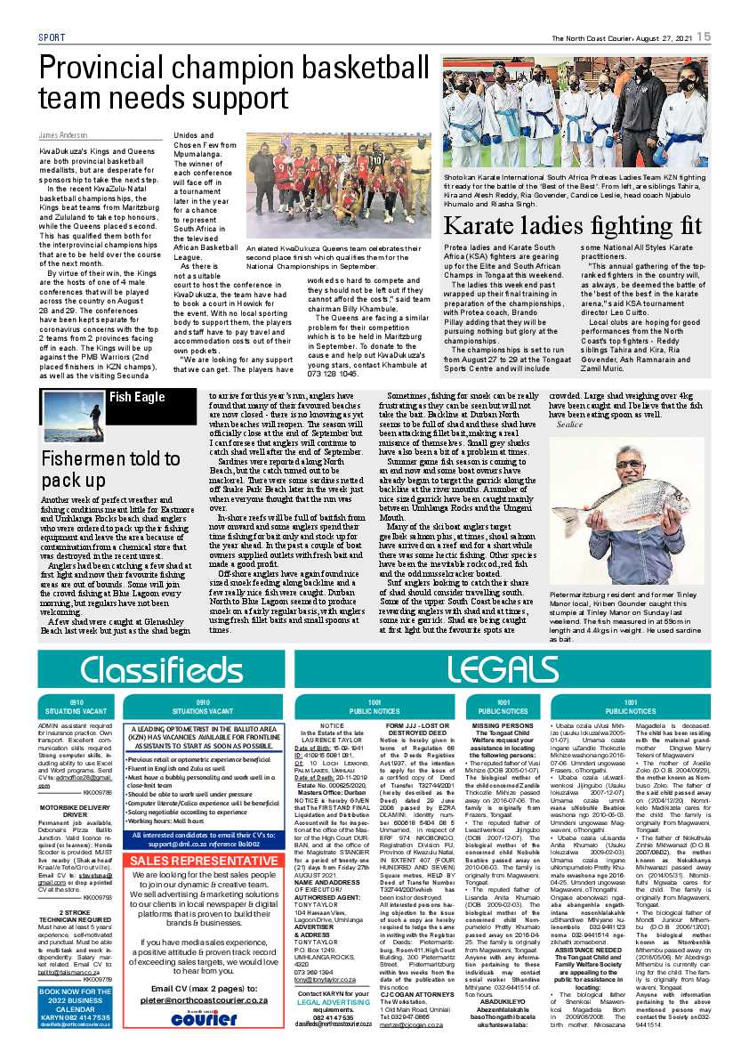 North Coast Courier 27 August 2021 page 15
