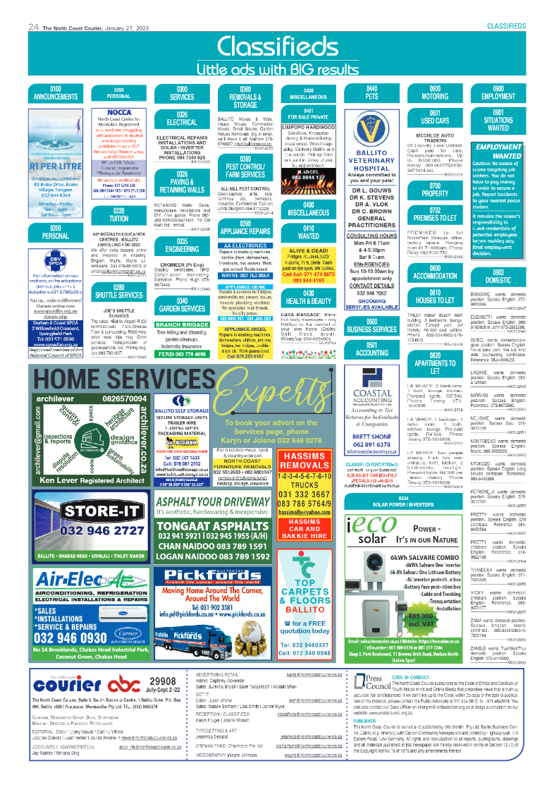 North Coast Courier 27 January 2023 page 24