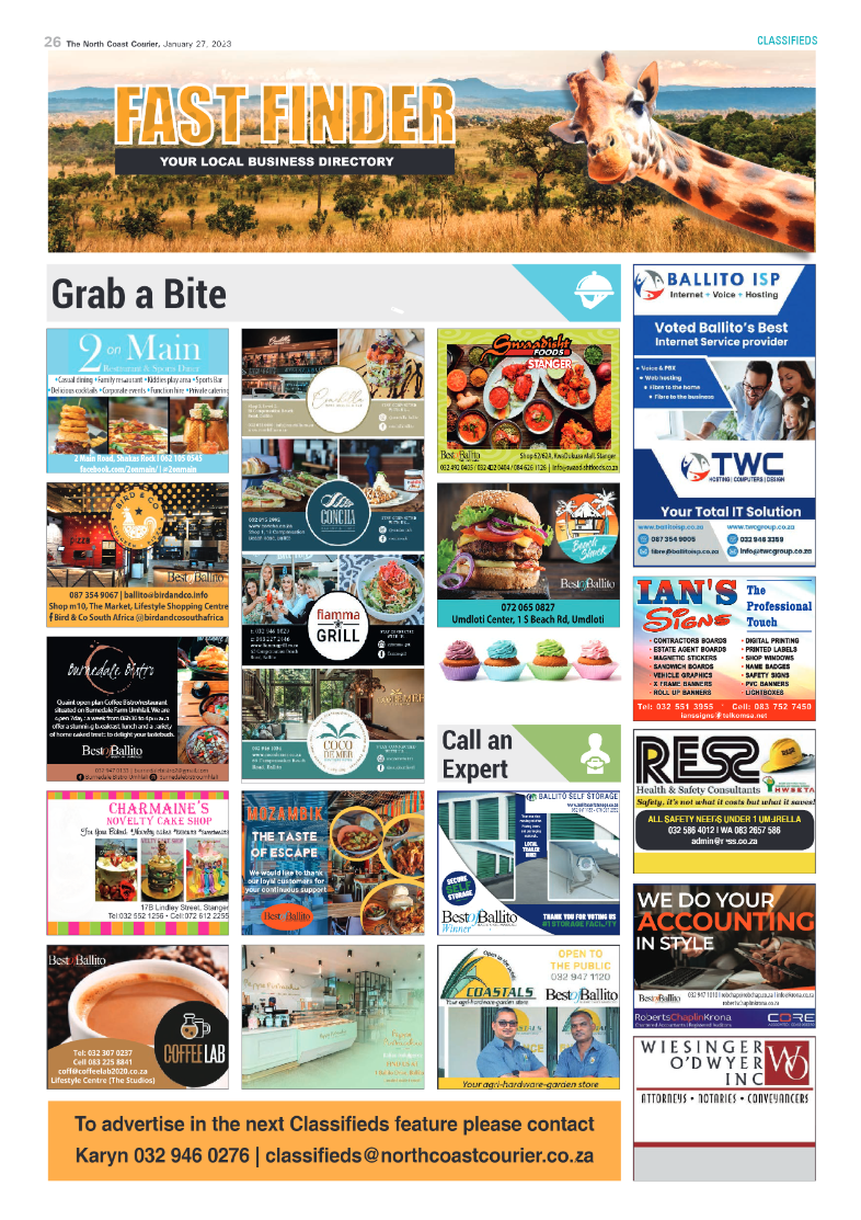 North Coast Courier 27 January 2023 page 26