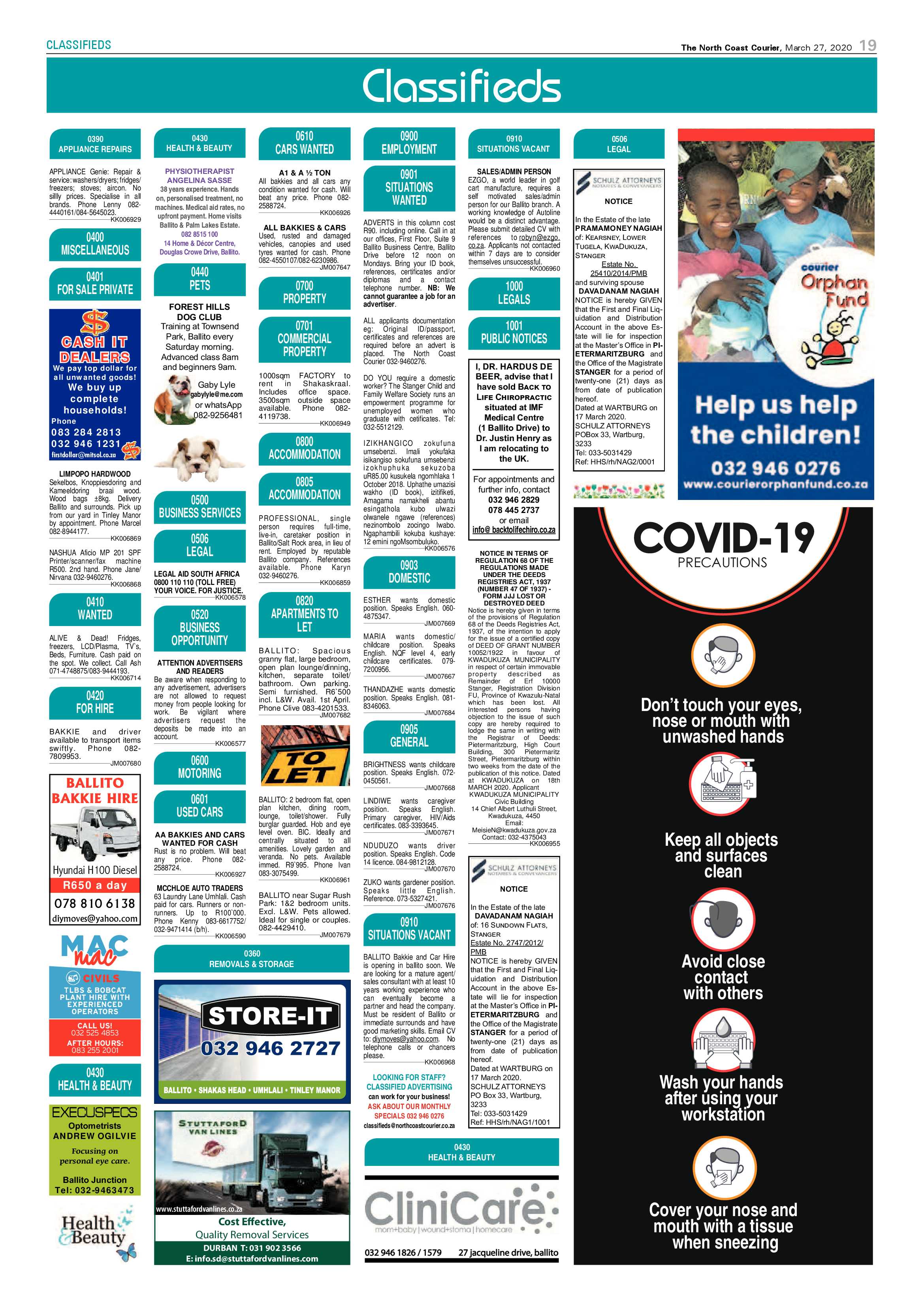 North Coast Courier 27 March 2020 page 19