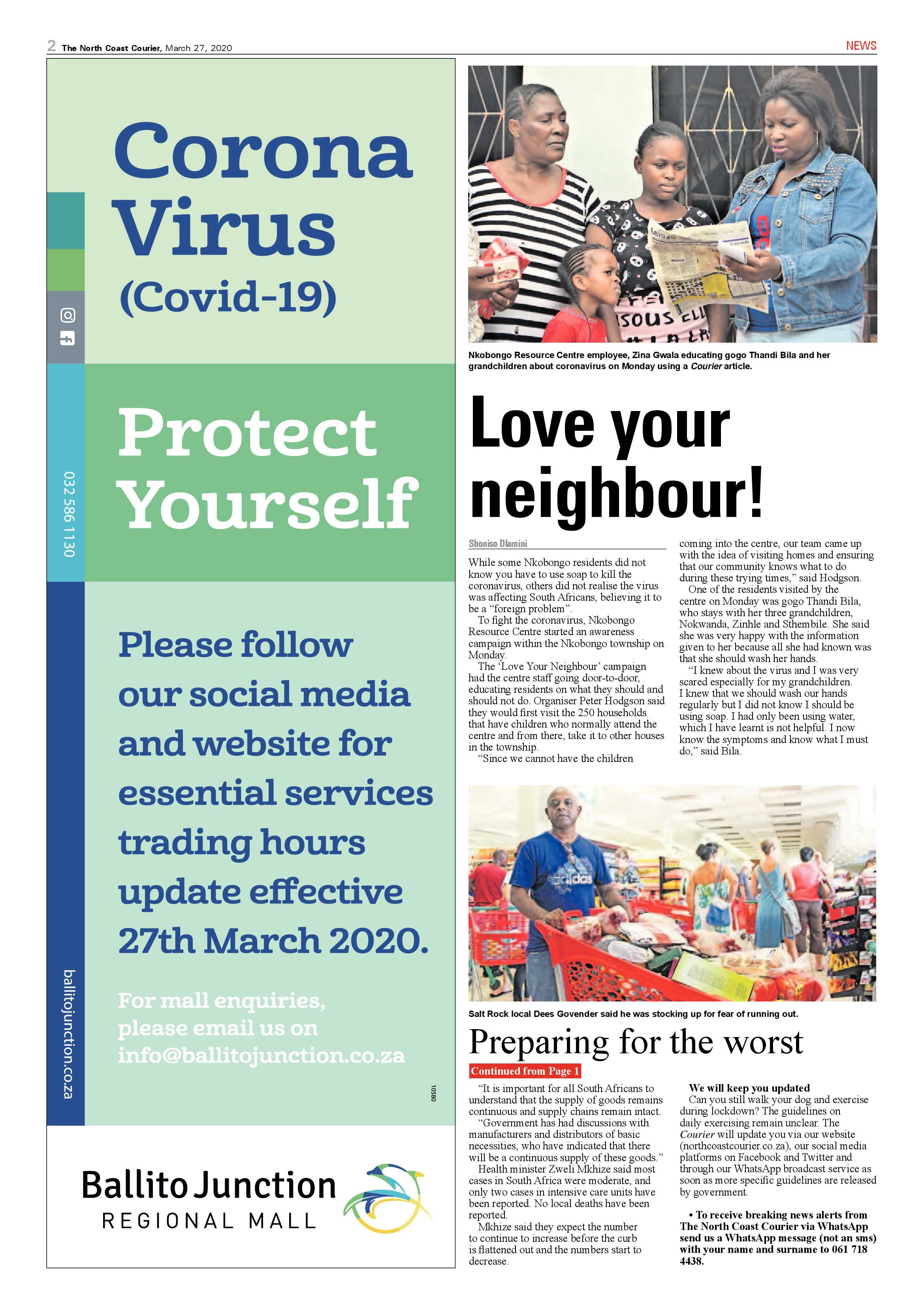 North Coast Courier 27 March 2020 page 2