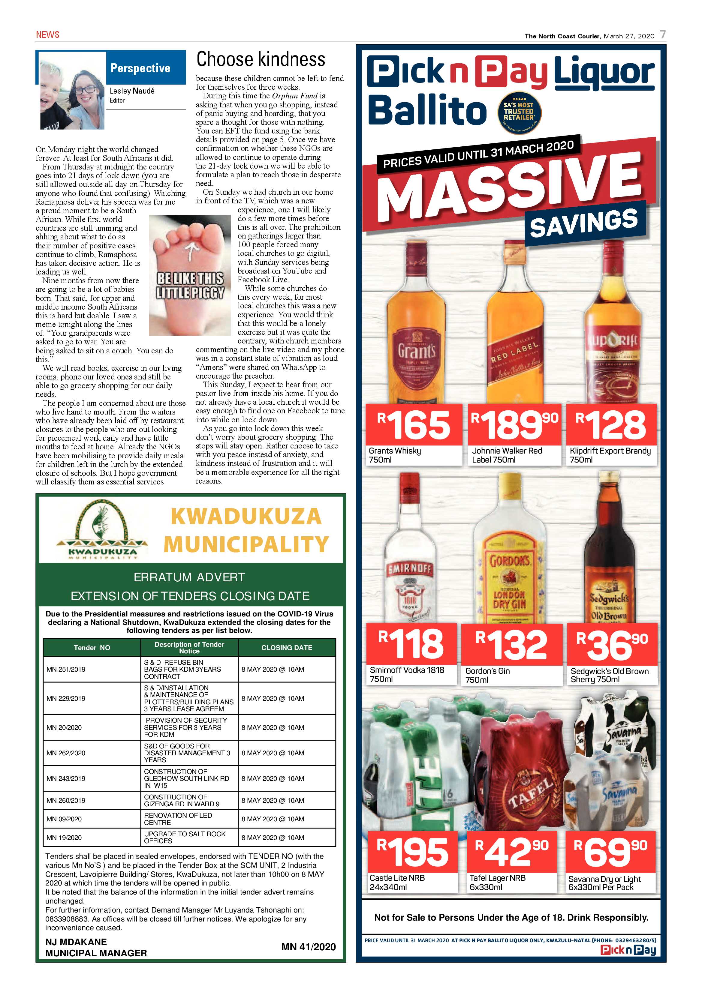 North Coast Courier 27 March 2020 page 7