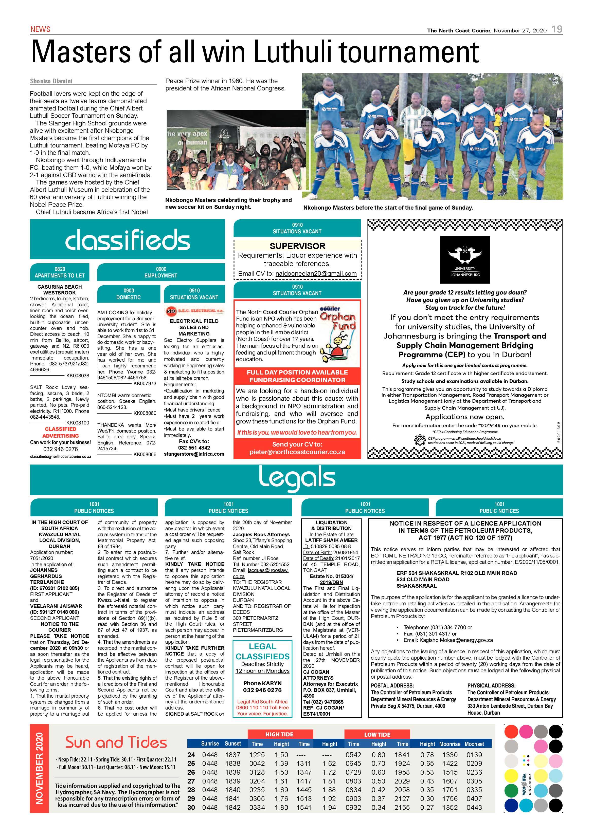 North Coast Courier 27 November 2020 page 20
