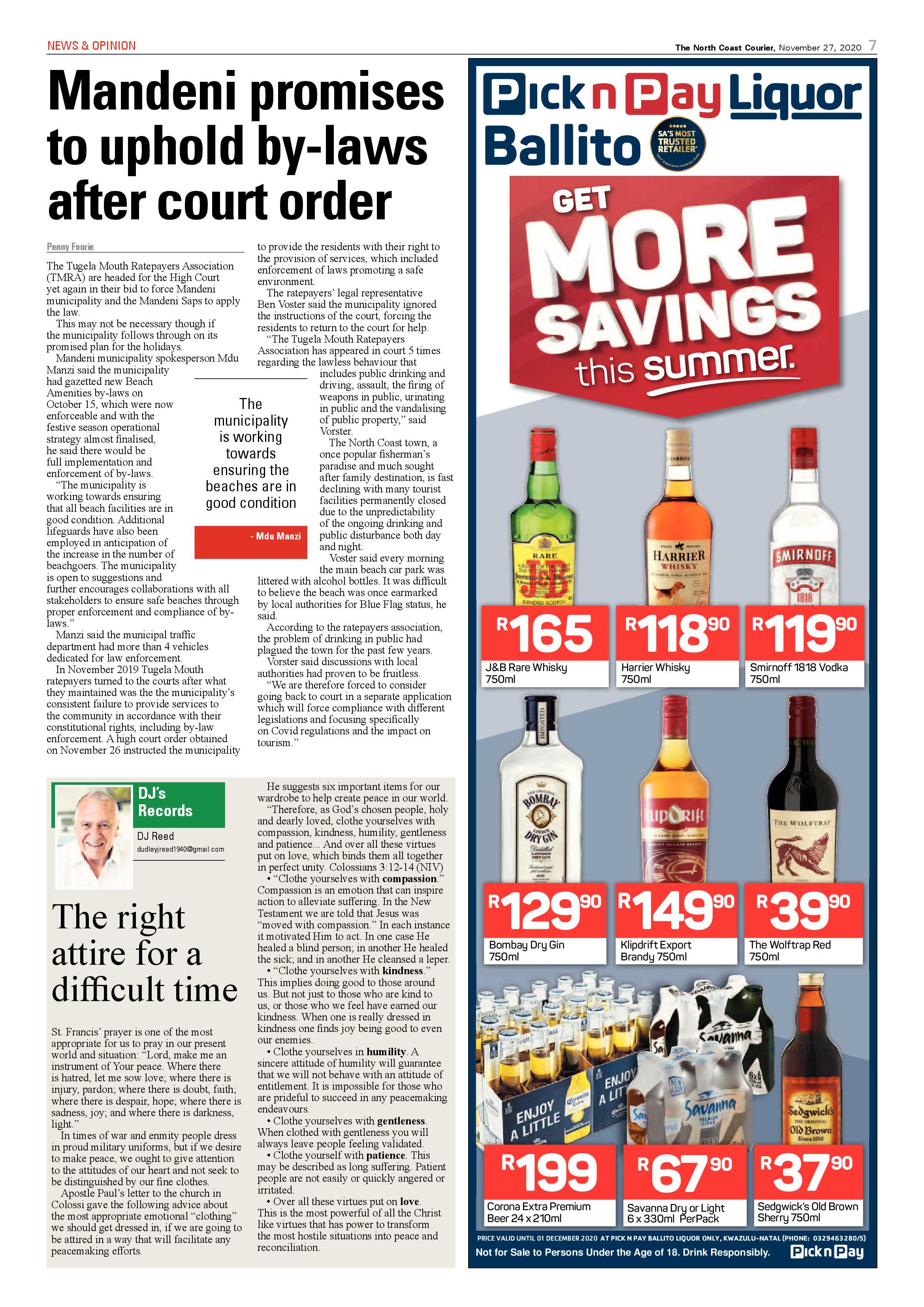 North Coast Courier 27 November 2020 page 7