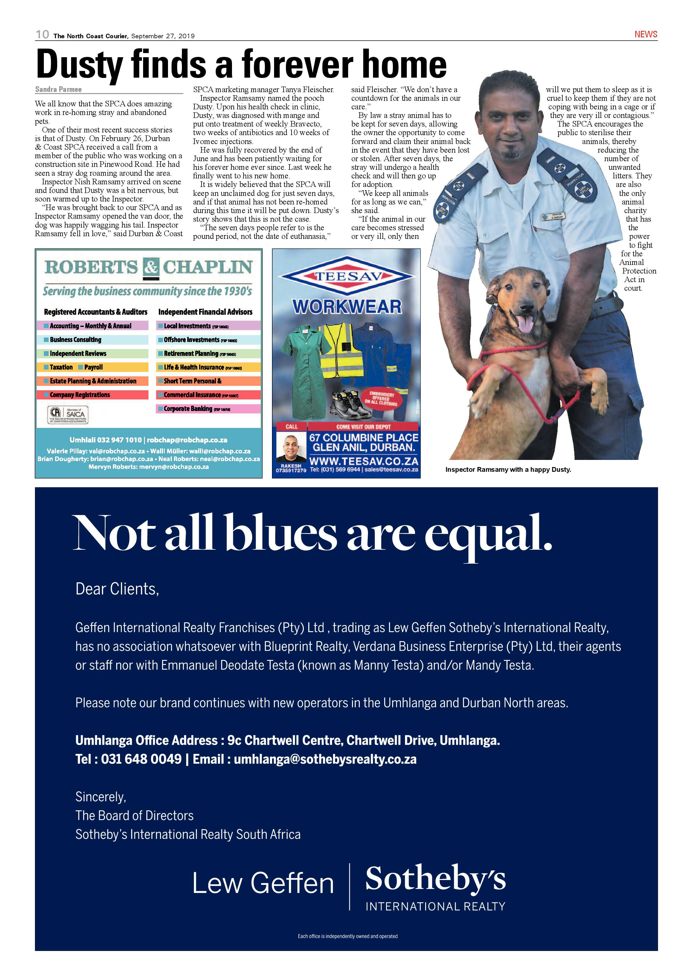 North Coast Courier 27 September 2019 page 10