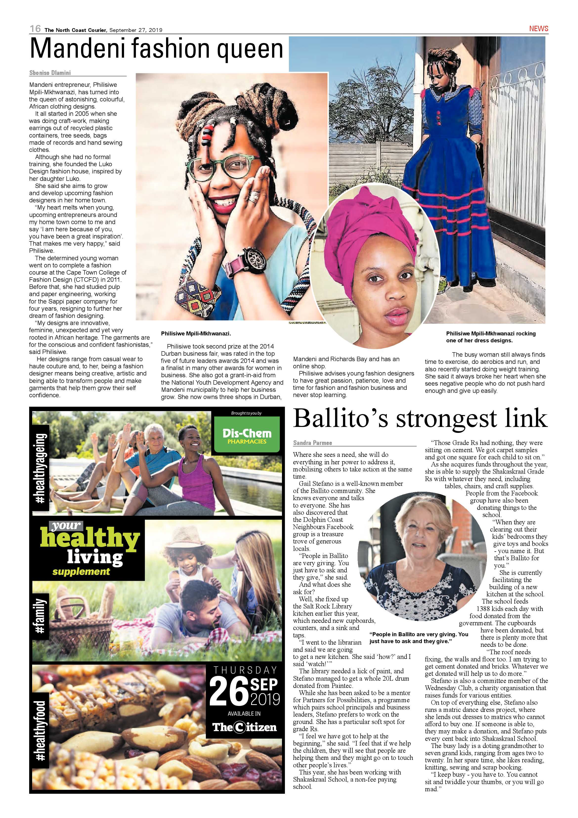 North Coast Courier 27 September 2019 page 16