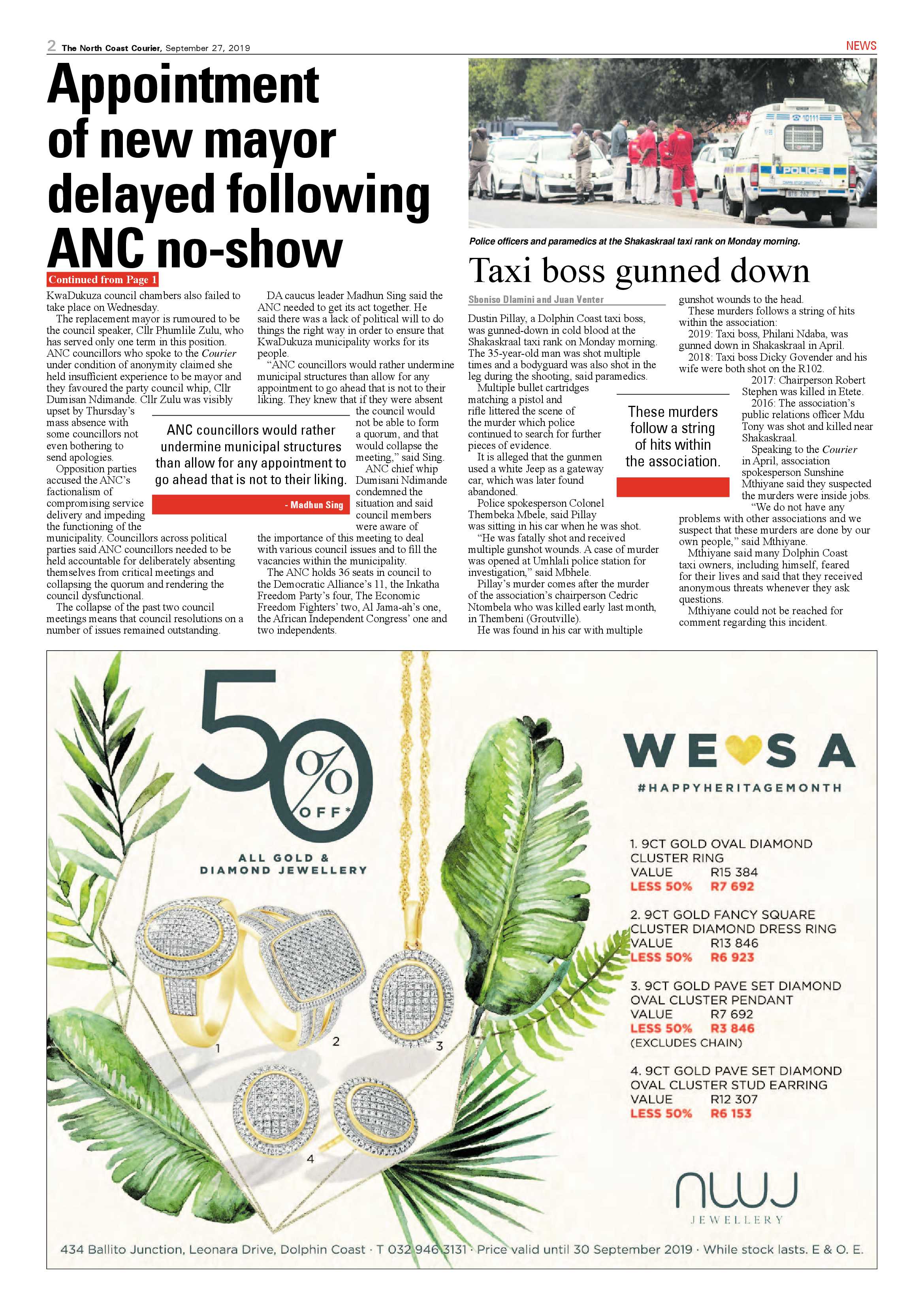 North Coast Courier 27 September 2019 page 2