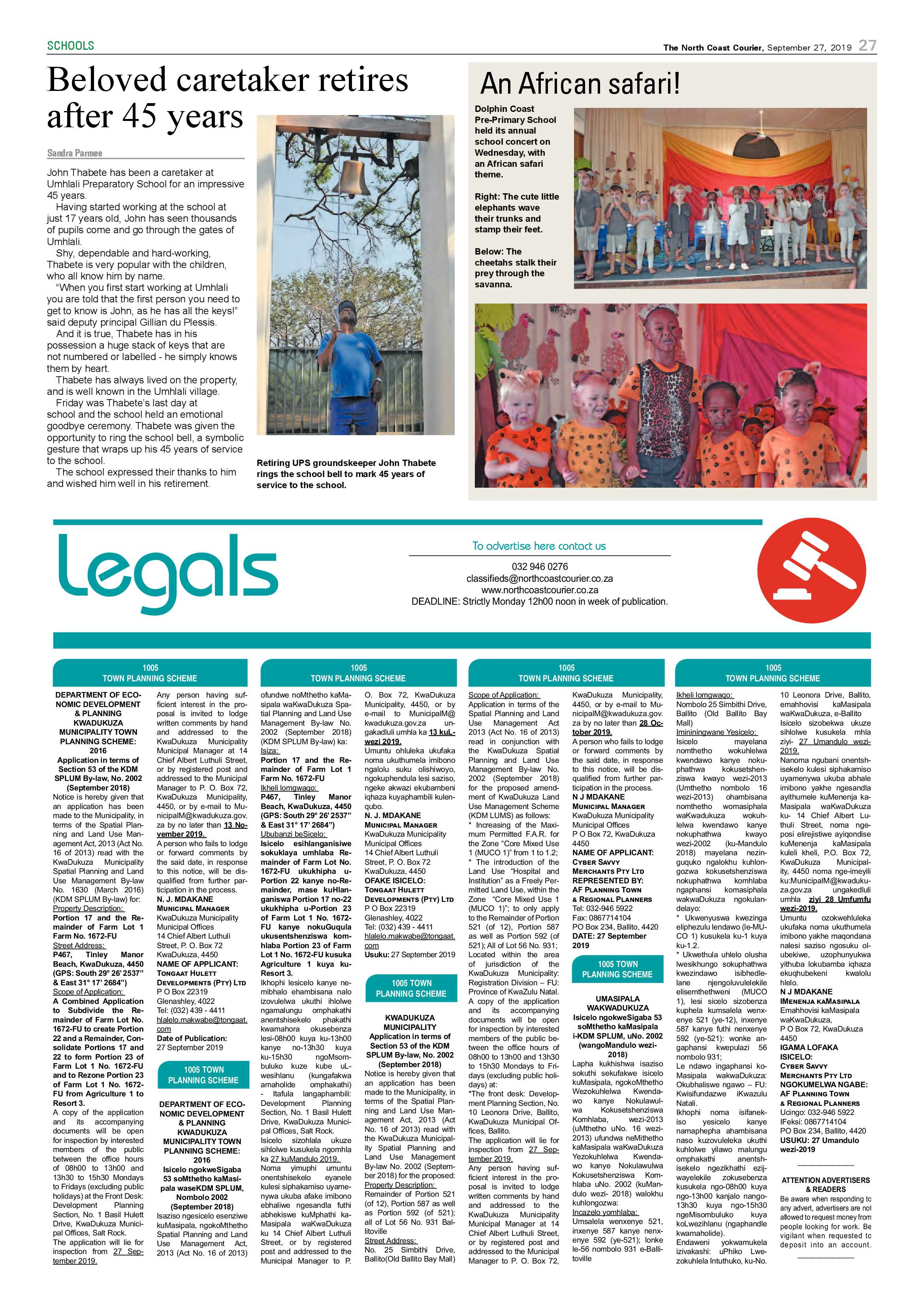 North Coast Courier 27 September 2019 page 27