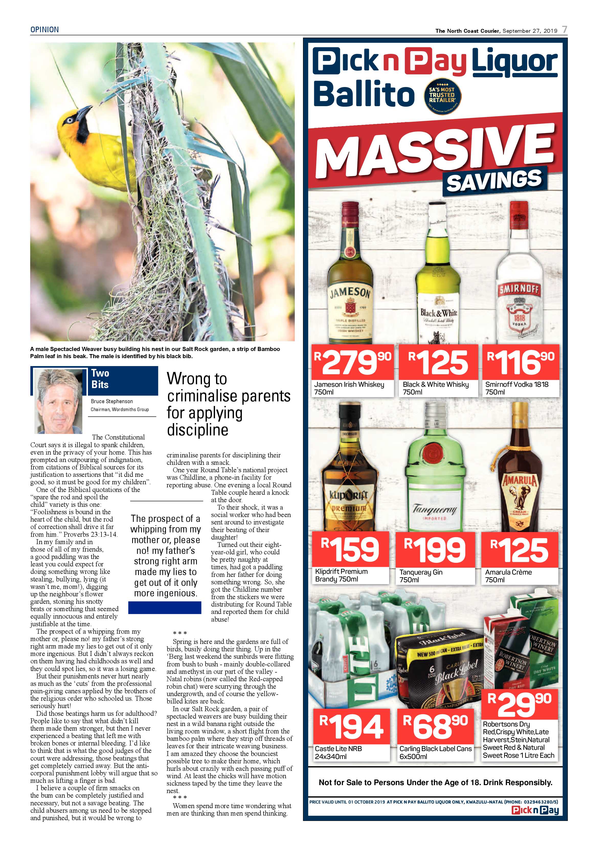 North Coast Courier 27 September 2019 page 7