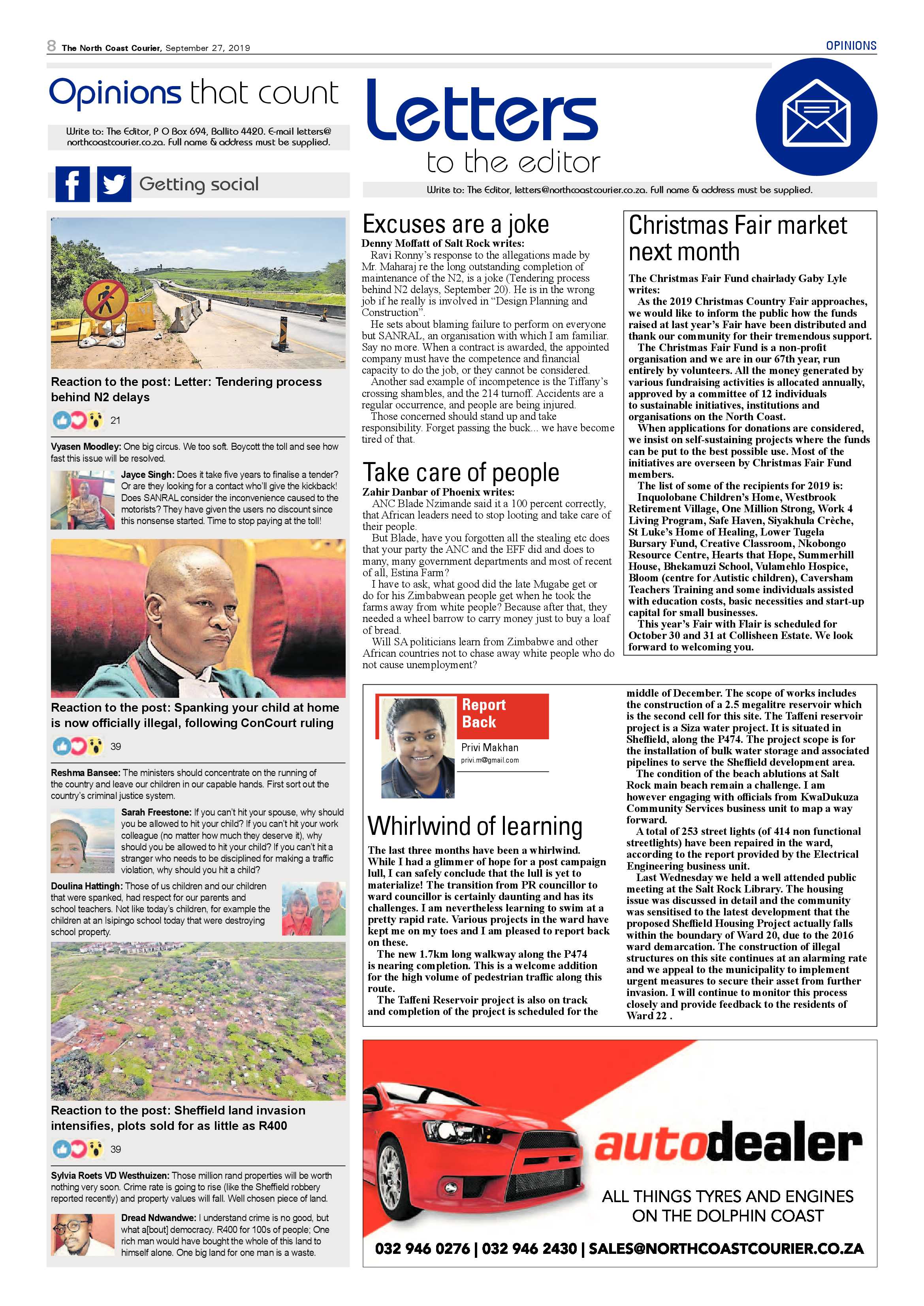 North Coast Courier 27 September 2019 page 8