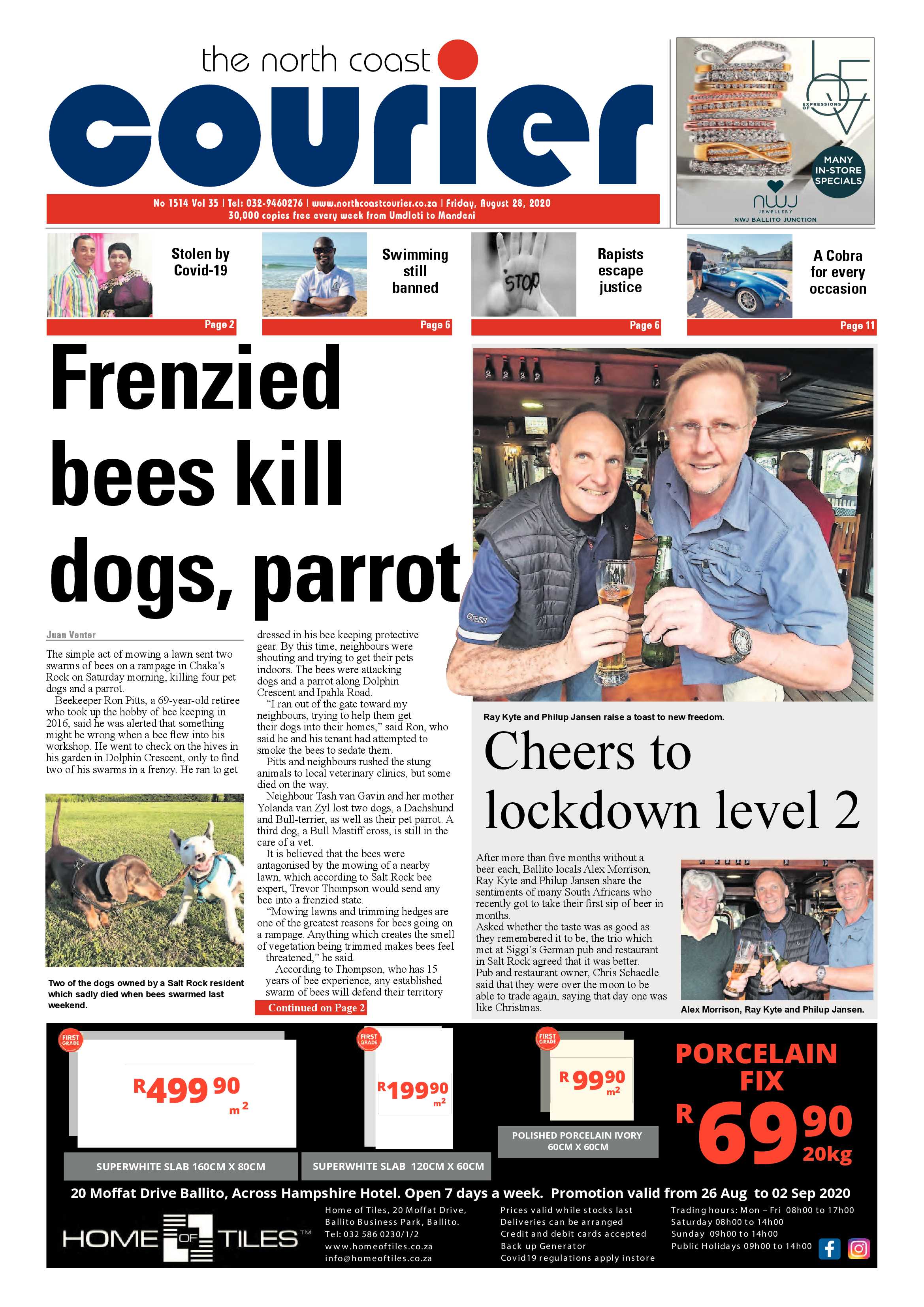 North Coast Courier 28 August 2020 page 1